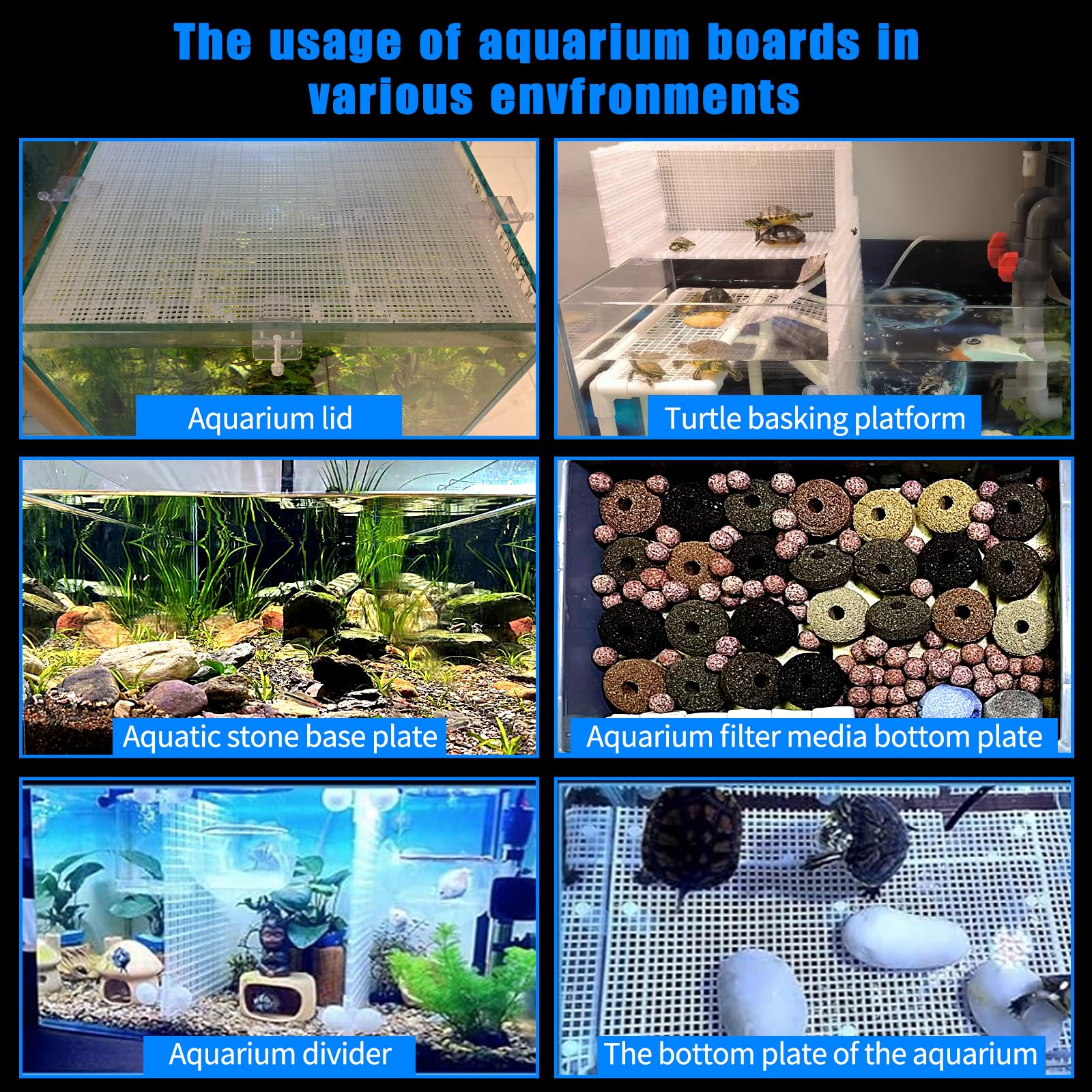 Weramics Plastic Egg Crate Grip Panel Fish Tank Divider Aquarium Divider Filter Bottom Fish Tank Isolation Board Egg Crate Tray