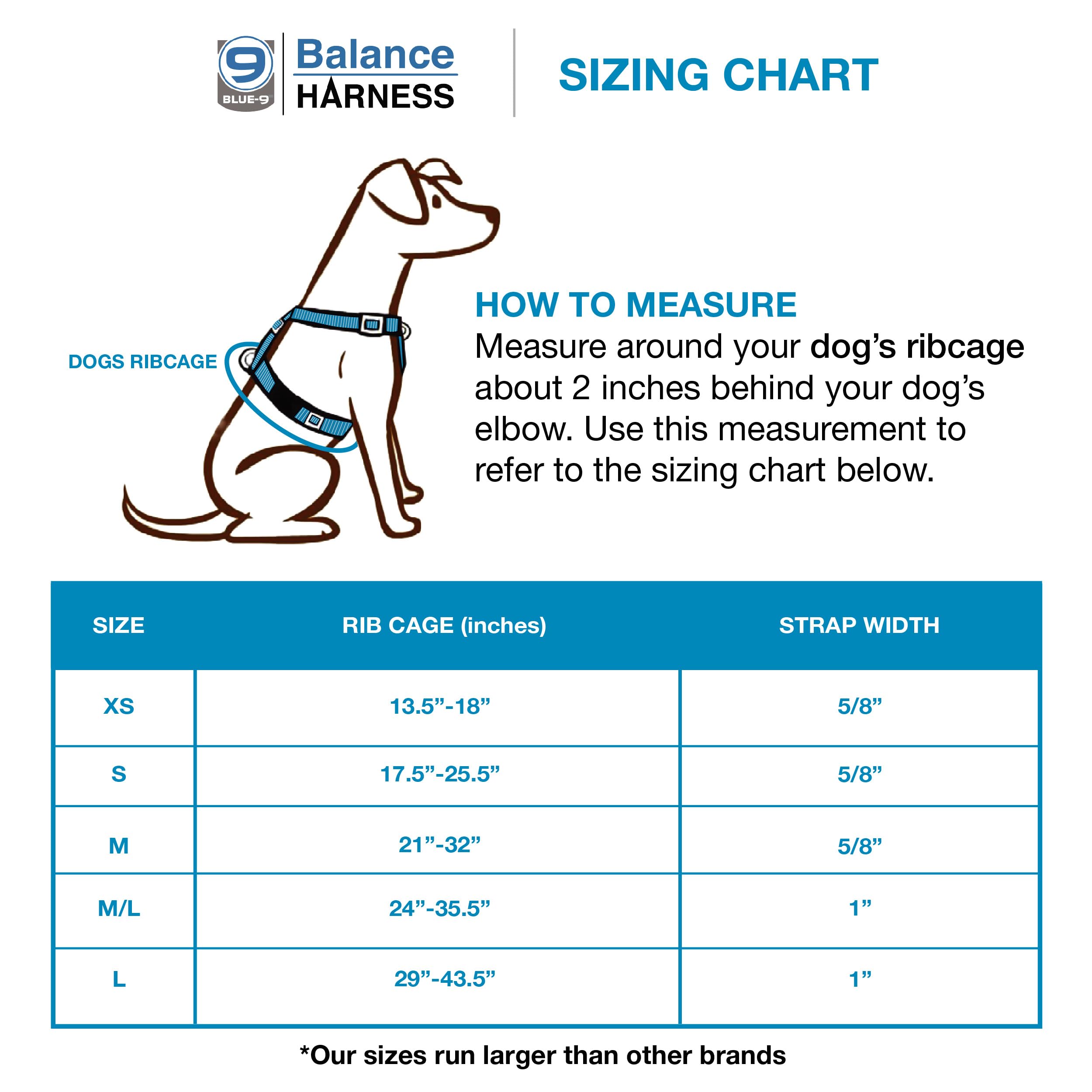 Blue-9 Reflective Buckle-Neck Balance Harness, Fully Customizable Fit No-Pull Harness With 3M Reflective Stitching, Ideal For Dog Training And Obedience, Made In The Usa, Blue, Large