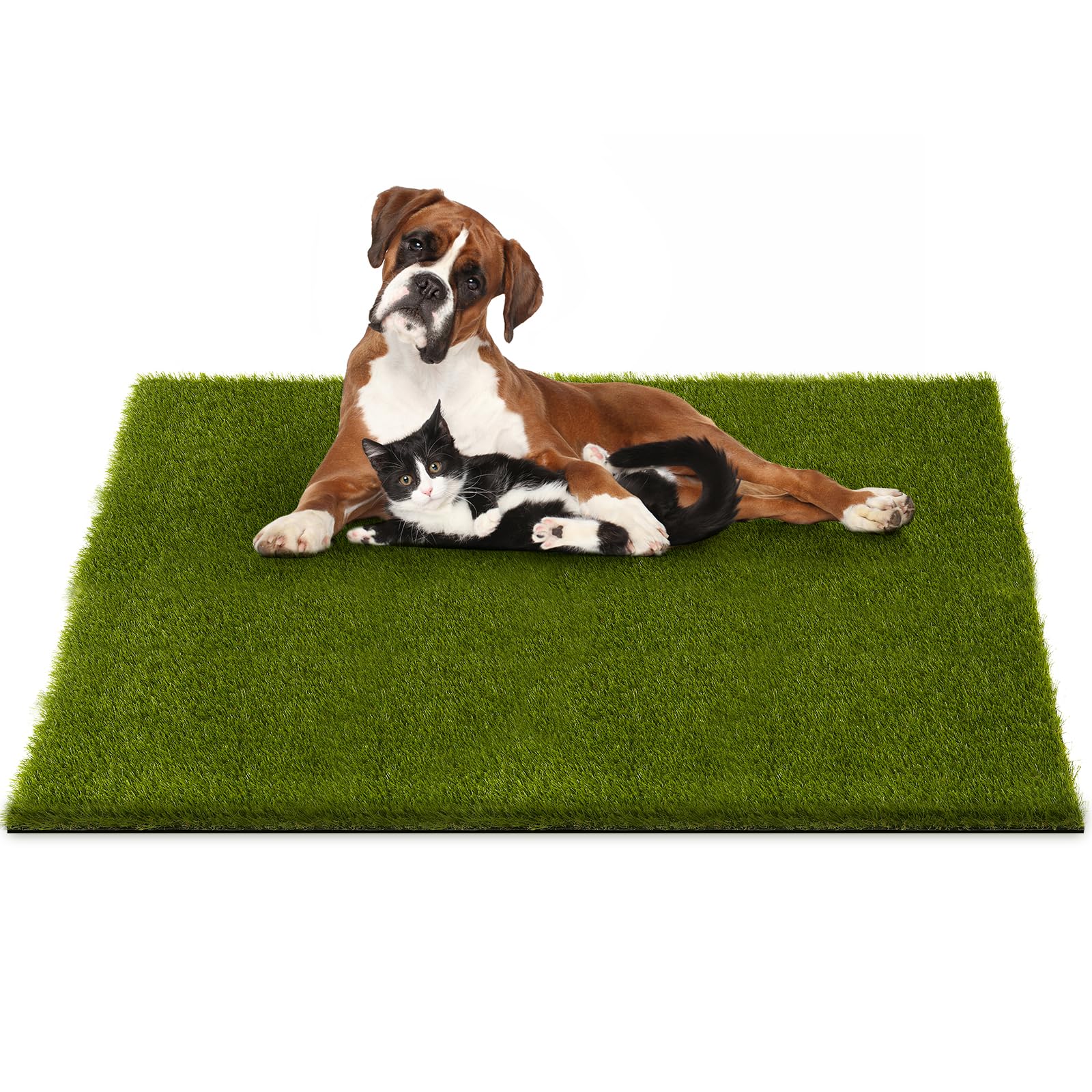 Coorug Dog Grass Pee Pads, 39.4 X 31.5 Inches Reusable Artificial Grass Turf Rug For Dogs, Washable Fake Grass Mat Dog Pee Pad R