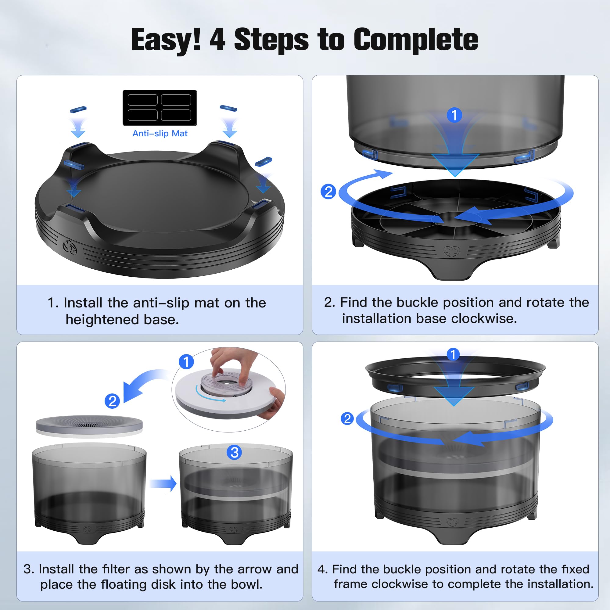 Upsky 5.5L Dog Water Bowl,186Oz Large Capacity No Spill Water Bowl For Dogs, Splash Proof Slow Water Feeder With Heightened Base