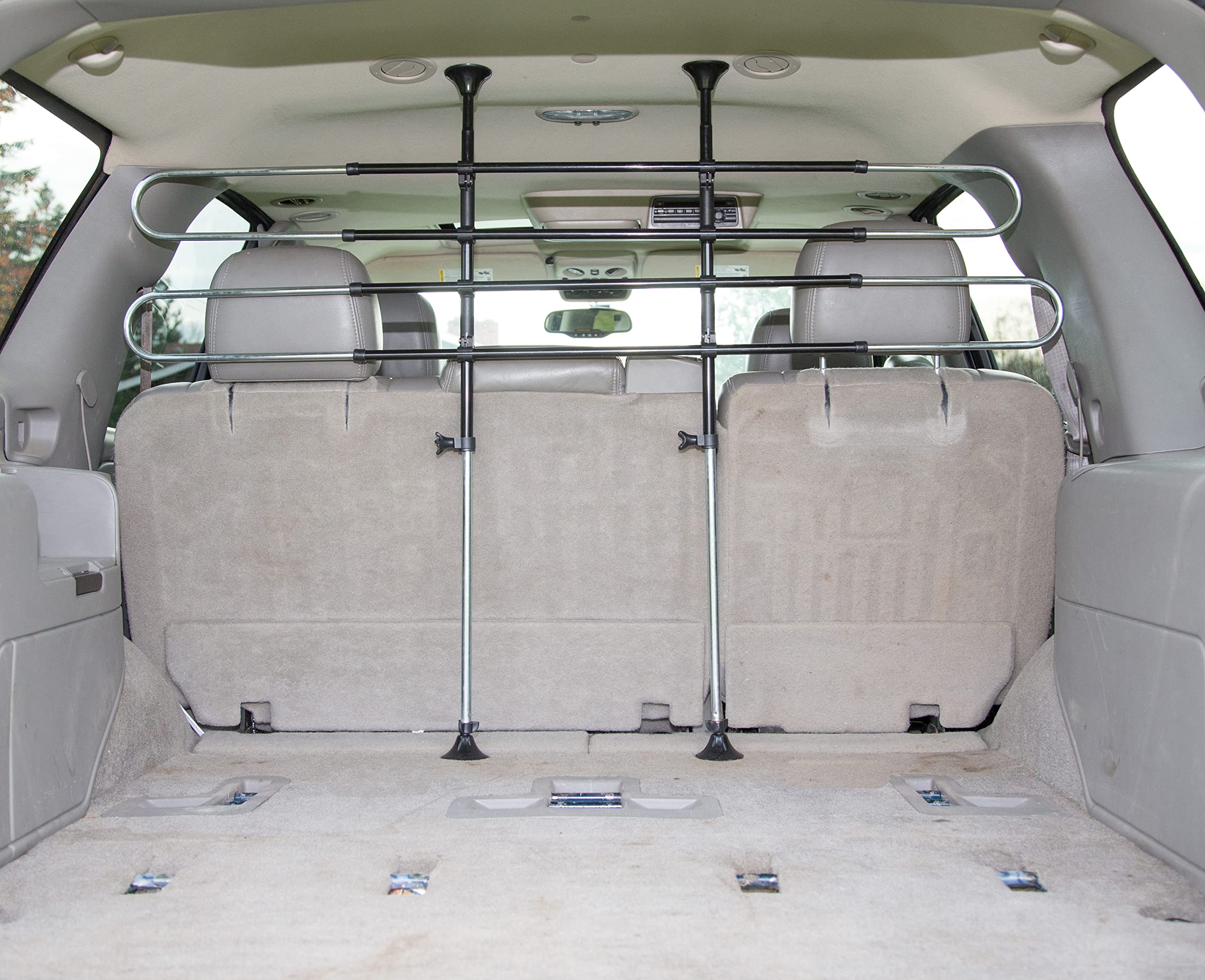 PortablePET Heininger Adjustable Pet Partition Barrier for Vehicles - Expands 34 to 60 Wide, 27 to 45 High - Keeps Dogs Safe, Ca