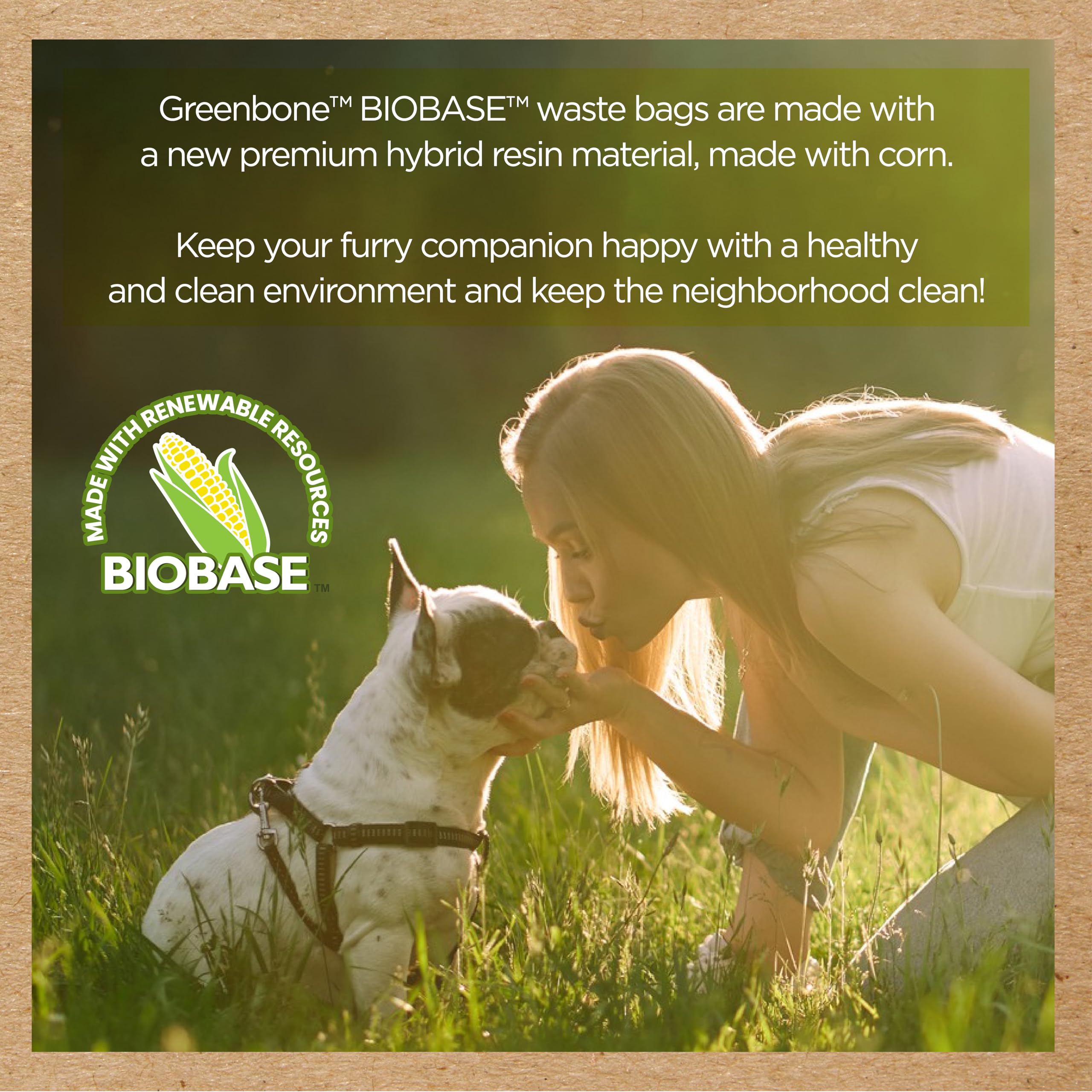 Greenbone Biobase Pet Poop Bags - 3 Rolls, 36 Bags - 13 Inch X 9 Inch