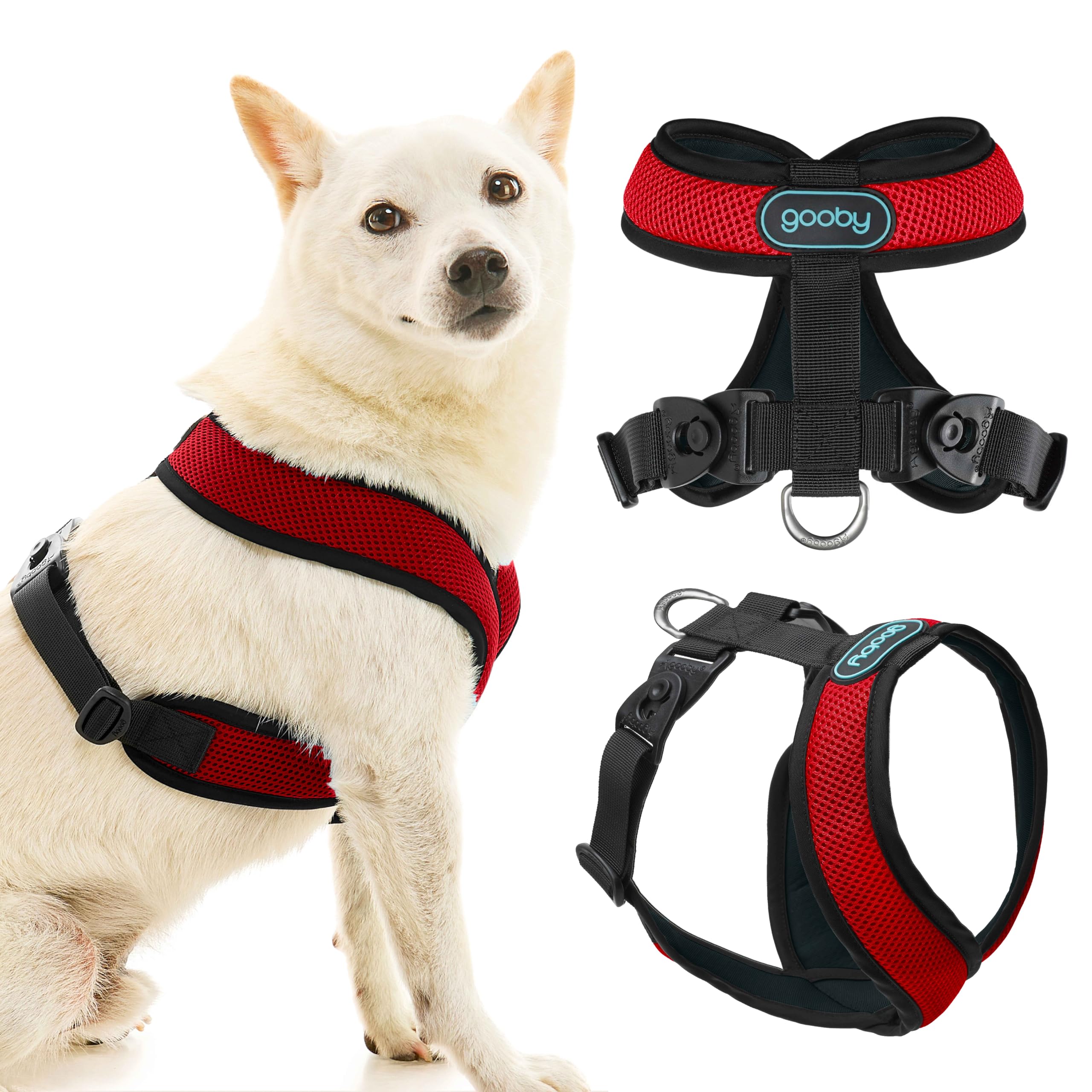 Gooby Comfort X Harness Dual Snap Mesh In Dog Harness - Rose, Large