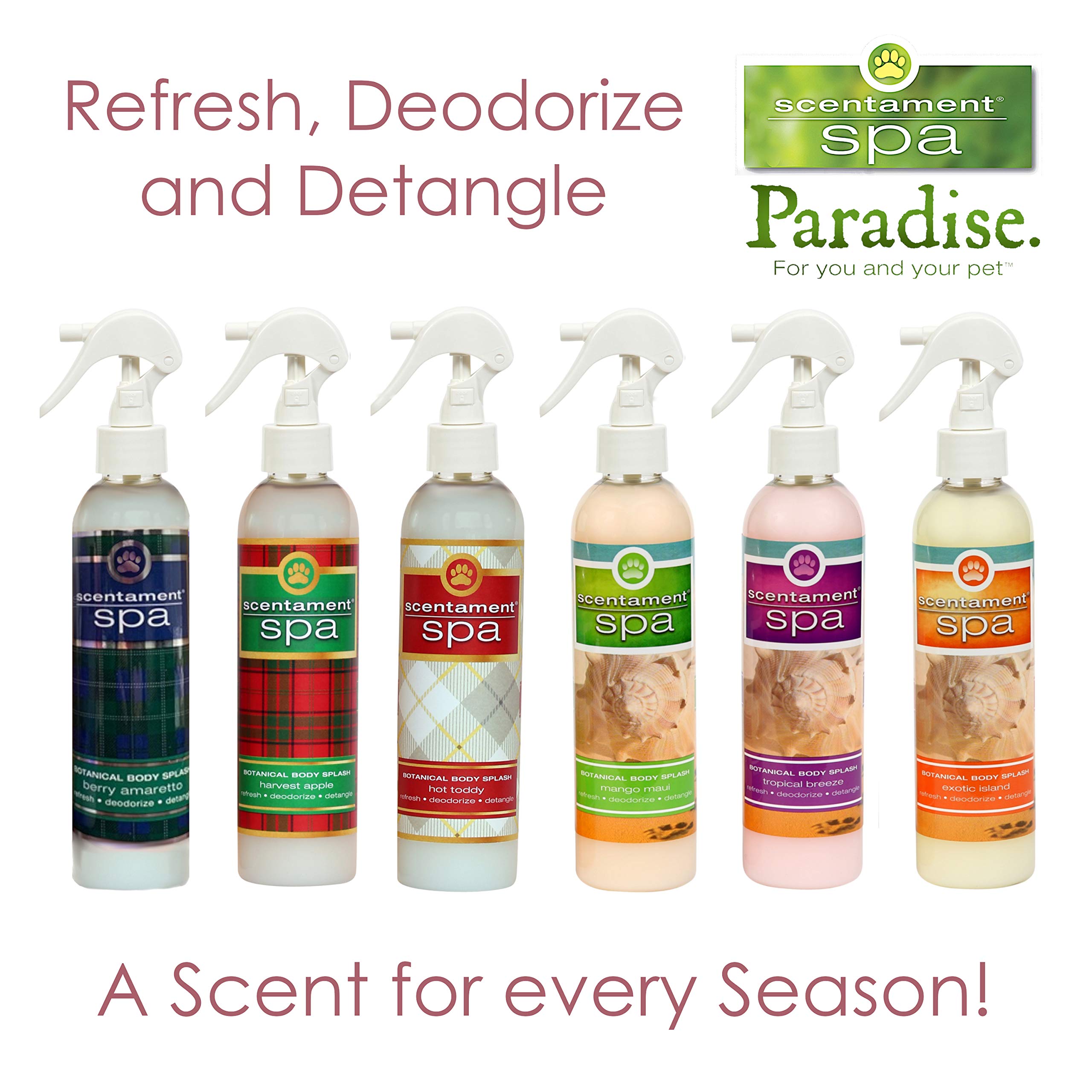 Best Shot Scentament Spa Botanical Body Splash, Detangler Spray, Body Spray For Pets, Cat And Dog Cologne Spray, Tropical Breeze, 8 Oz.