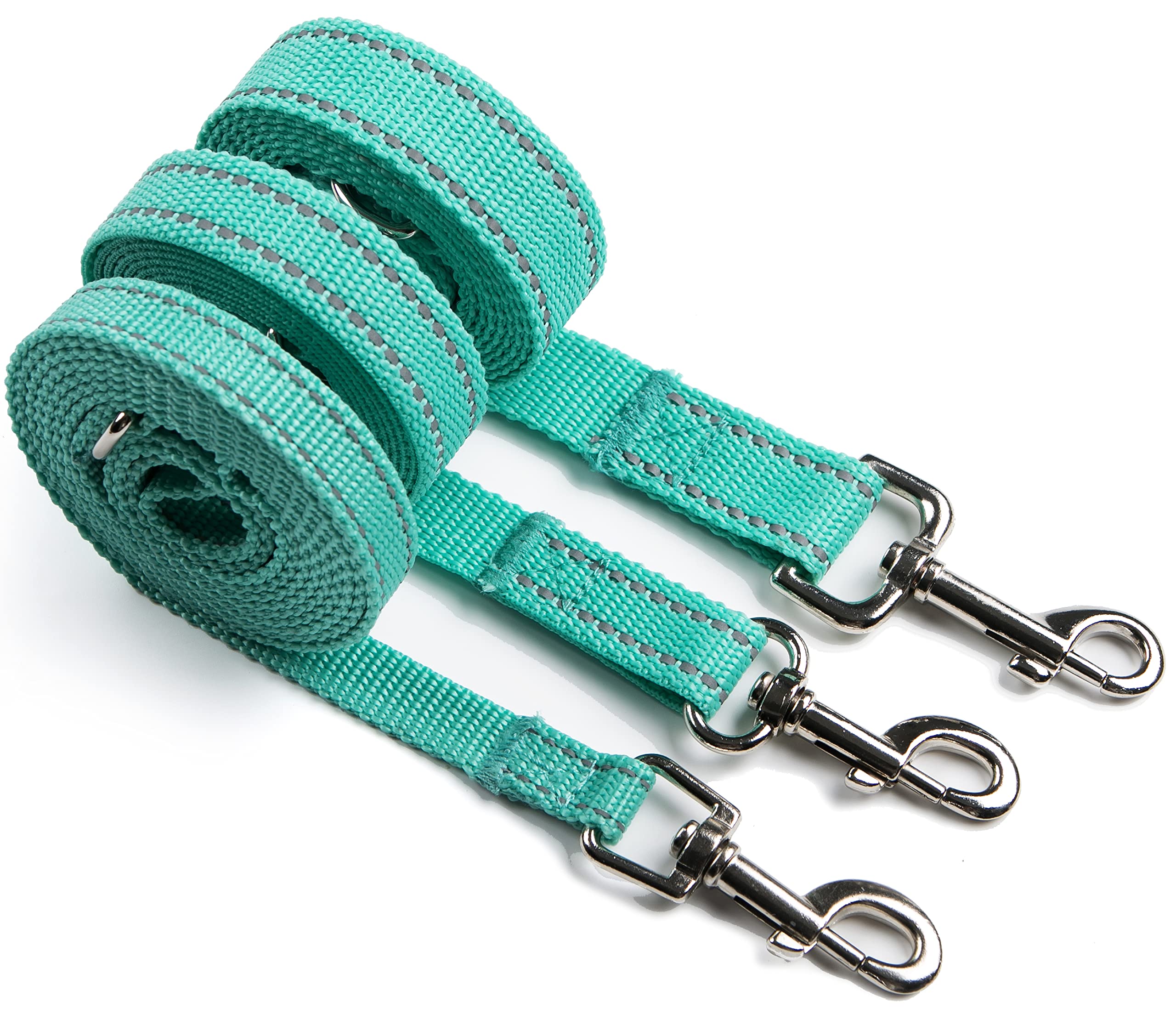 OEFEO 6FT Reflective Dog Leash for Large&Medium and Small Dogs, Strong and Durable Nylon Leashes for Walking and Training, Heavy Duty 6 Foot Dog Leash with D Ring for Puppy (Turquoise, 5/8 inch X 6FT) -Like New