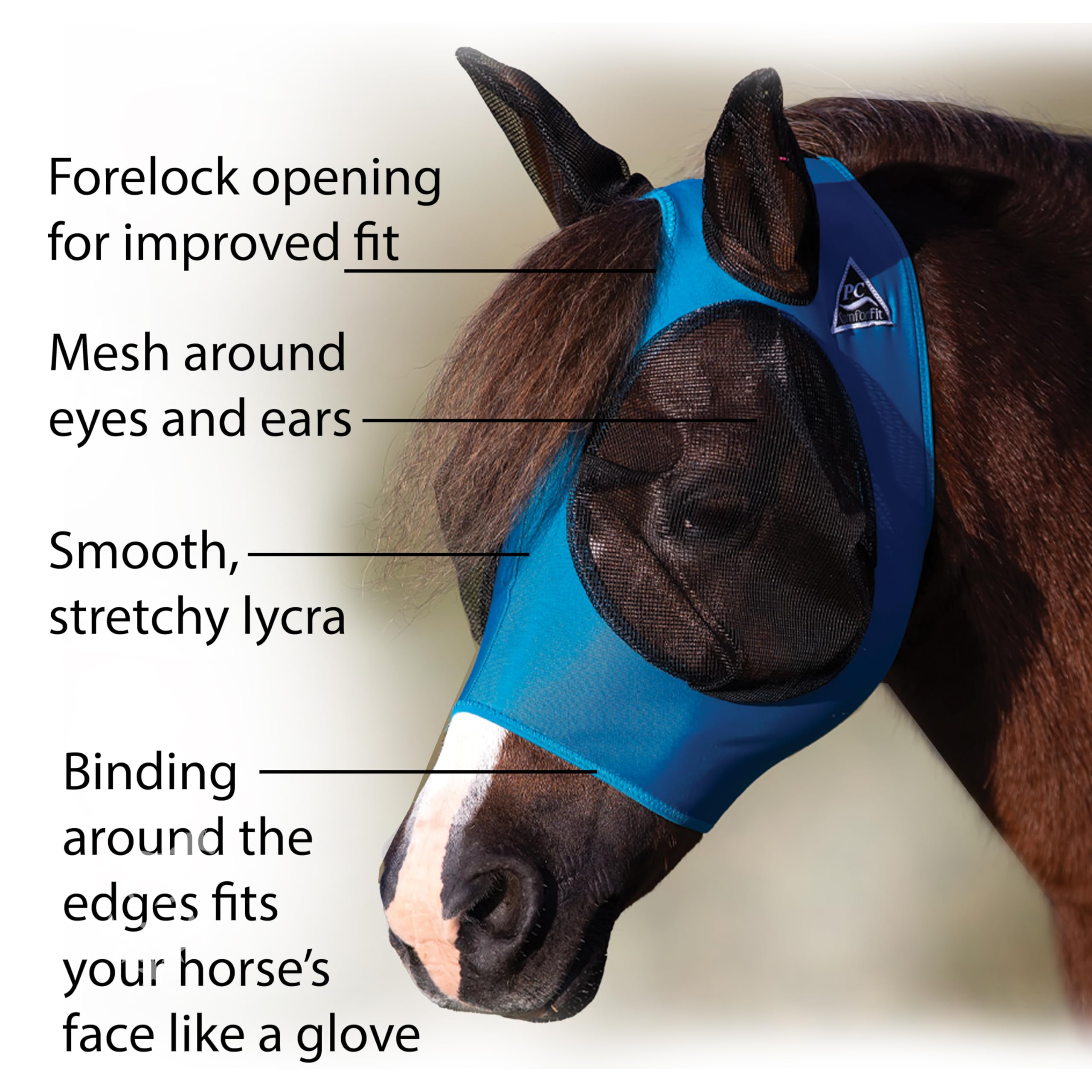 Professionals Choice Comfort Fit Fly Mask | Pacific Blue