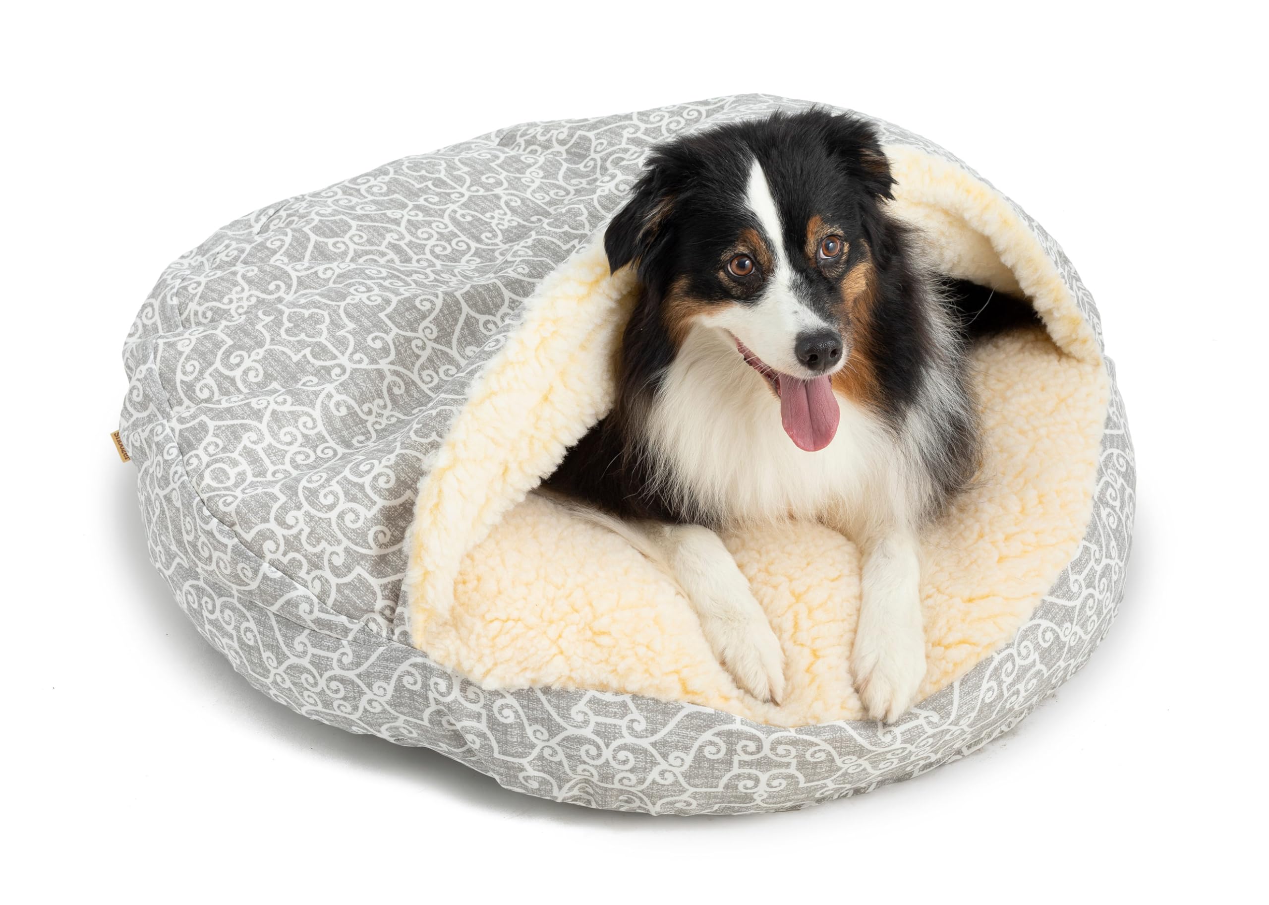 Snoozer Luxury Cozy Cave Pet Bed, Wag Collection, Extra Large - Ramey Gray