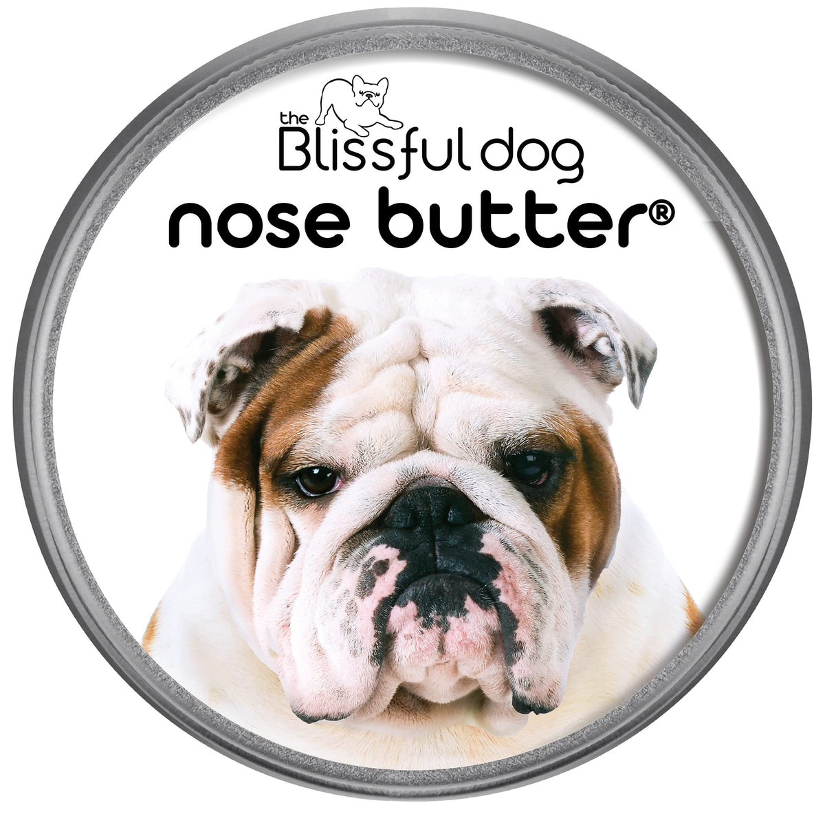 The Blissful Dog Bulldog Nose Butter, Versatile Dog Nose Balm To Reduce Dryness, Handcrafted, Easy-To-Apply, Unscented, 1 Oz.