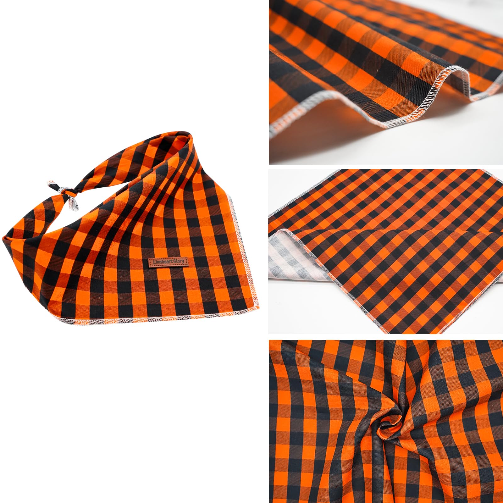 Lionheart Glory Dog Bandana 1 Pack Washable Soft Dog Scarf, Fall Bib Scarf Boy Girl Bandana Square Halloween Dog Bandanas For Small Medium Large Dog