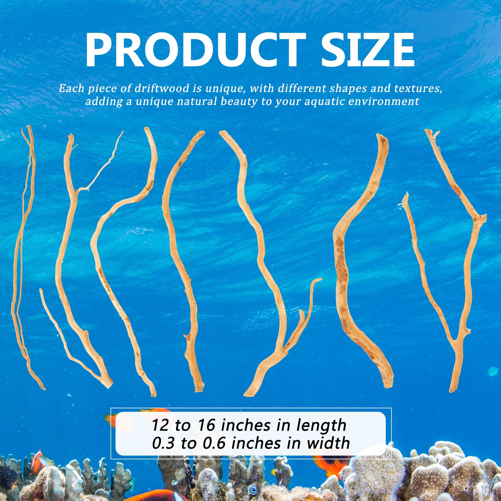 Solsew 250g Natural Driftwood for Aquarium 12  -16   Reptile Branches Terrarium Wood Long Driftwood for Aquarium Assorted Sh