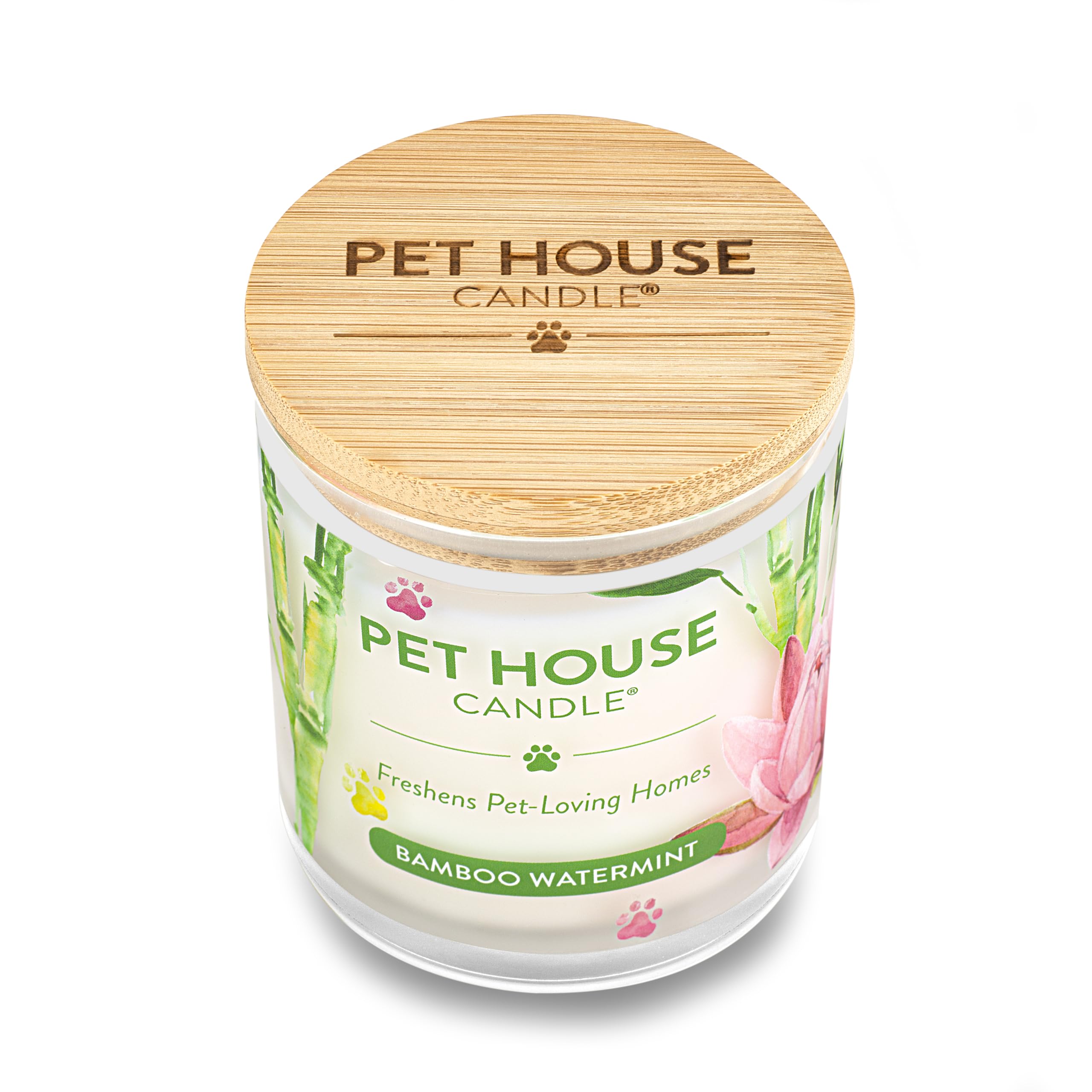 One Fur All - Pet Odor Eliminator Natural Soy Wax, Bamboo Watermint, 9 Oz Jar