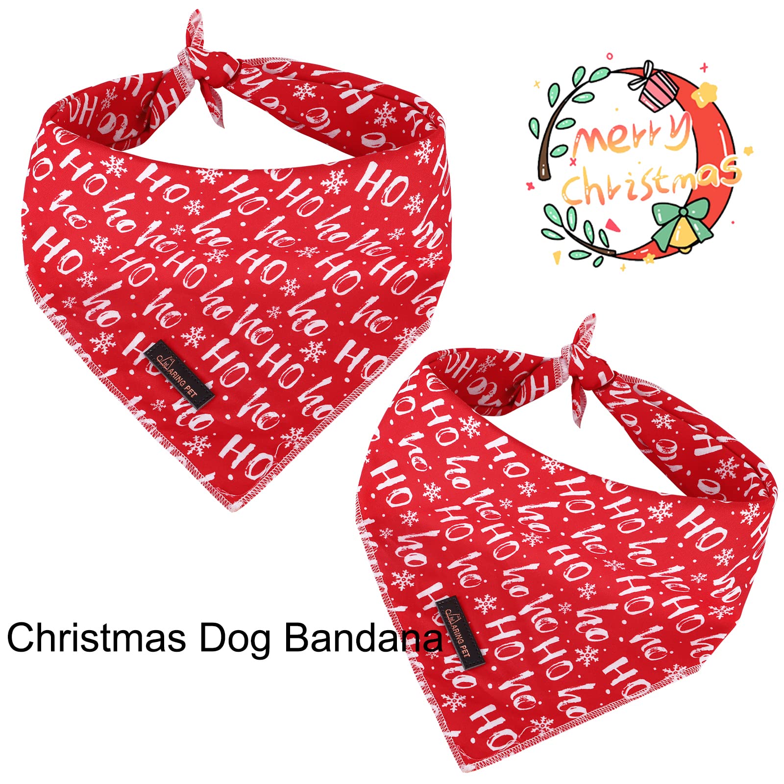 Aring Pet Dog Bandana-Christmas Cotton Dog Bandanas, Boy And Girl Dogs Scarf Christmas Snowflake Dog Triangle Bibs For Small To