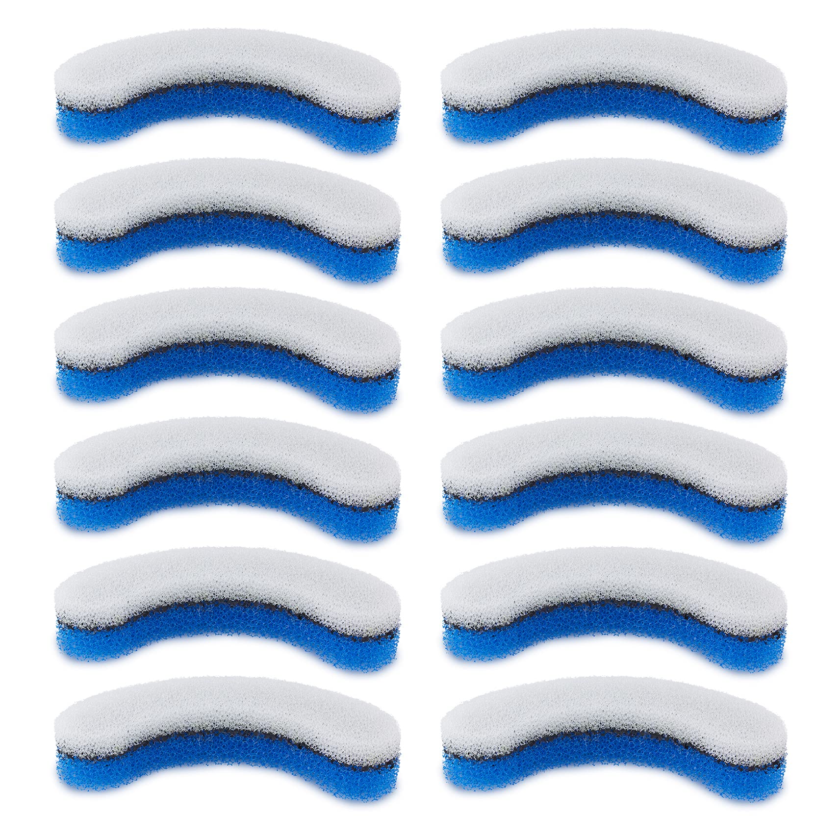 Petstandard Replacement Premium Water Filter For Npet Wf050 Transparent Water Fountain. Arc-Shaped, Washable Pet Fountain Filters With Triple Filtration System, Pack Of 12