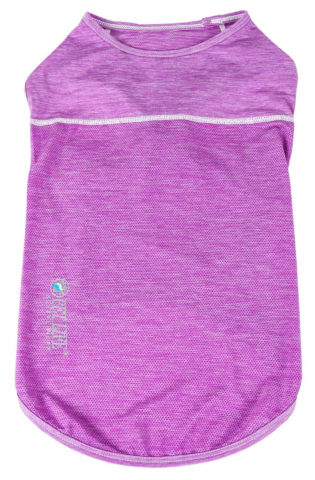 Pet Life Active 'Aero-Pawlse' Heathered Quick-Dry And 4-Way Stretch-Performance Dog Tank Top T-Shirt(D0102H7Lt8W.)