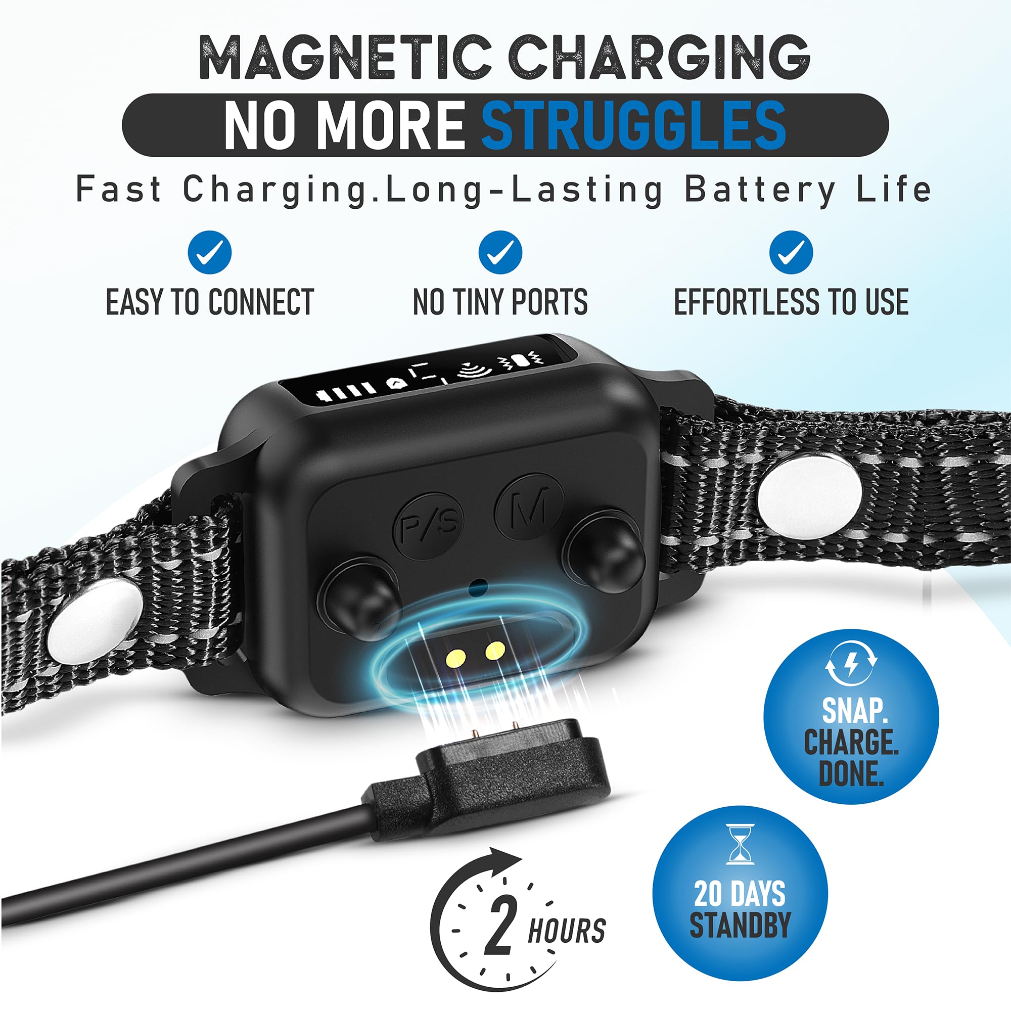 2 Pack Bark Collar For Small Dogs 5-15 Lbs With Magnetic Charging - No Shock, 3 Beep & Vibration Modes, 5 Sensitivity Levels - H