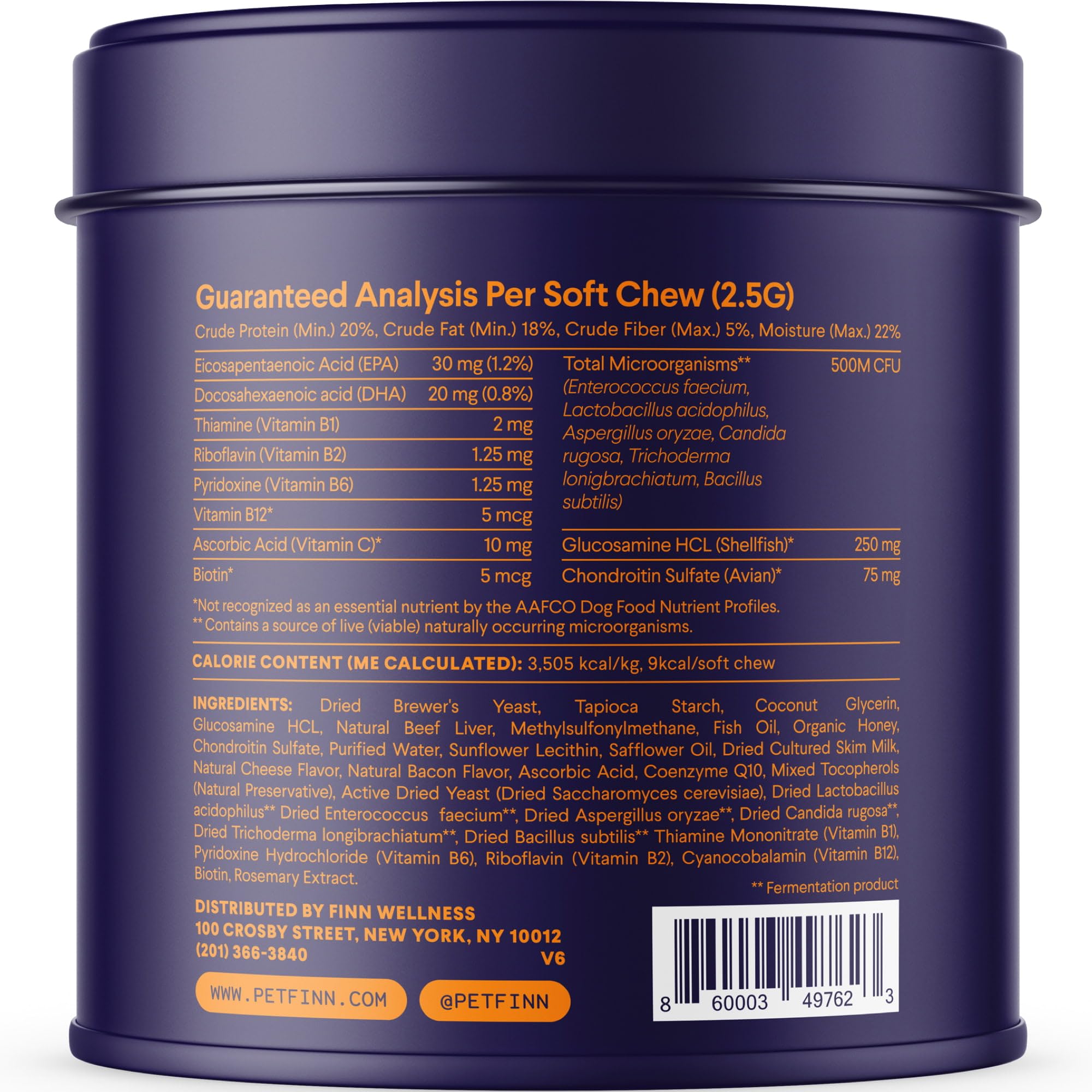 Finn All-in-1 Multivitamin for Dogs - Daily Multi with Probiotics, Omegas & Nutrients to Support Everyday Wellness - 90 Soft Che