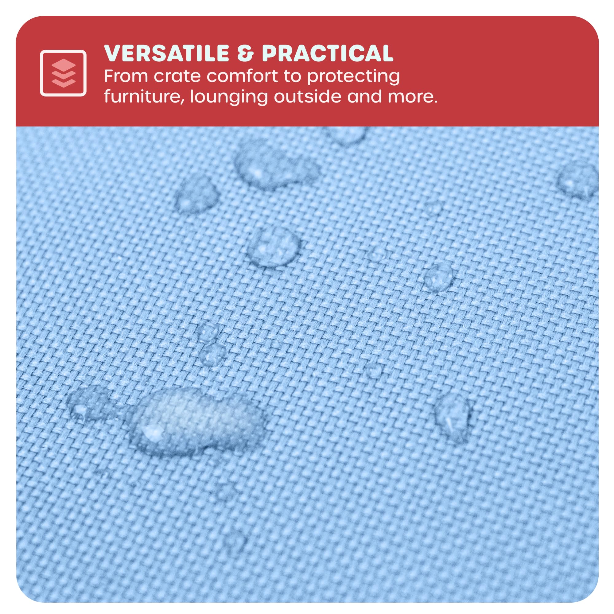 Downtown Pet Supply Large Dog Crate Mat, Waterproof Ripstop Nylon Fabric, Light And Dark Blue, Chew Proof And Machine Washable