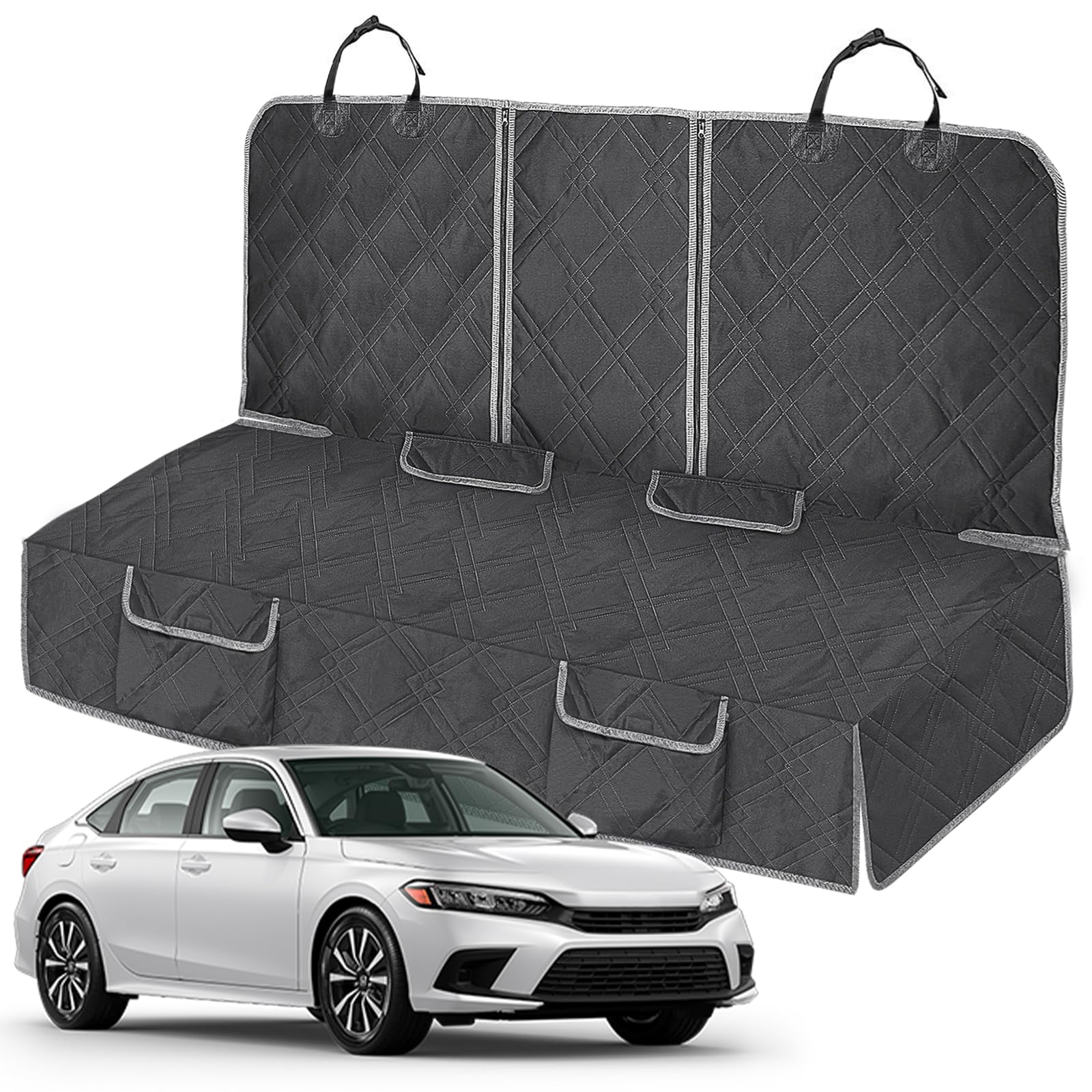 Kistrba Dog Car Seat Cover Compatible With Honda Civic 2012-2025, Waterproof Pet Bench Seat Cover For Back Seat, 600D Heavy Duty