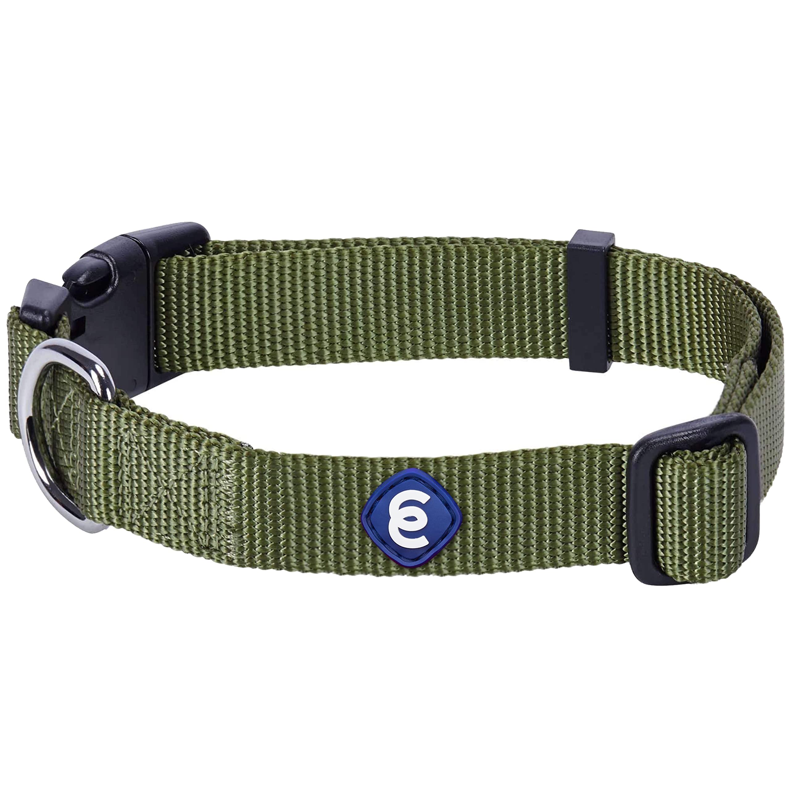 Blueberry Pet Essentials 21 Colors Classic Dog Collar, Military Green, Medium, Neck 14.5''-20'', Collars For Dogs