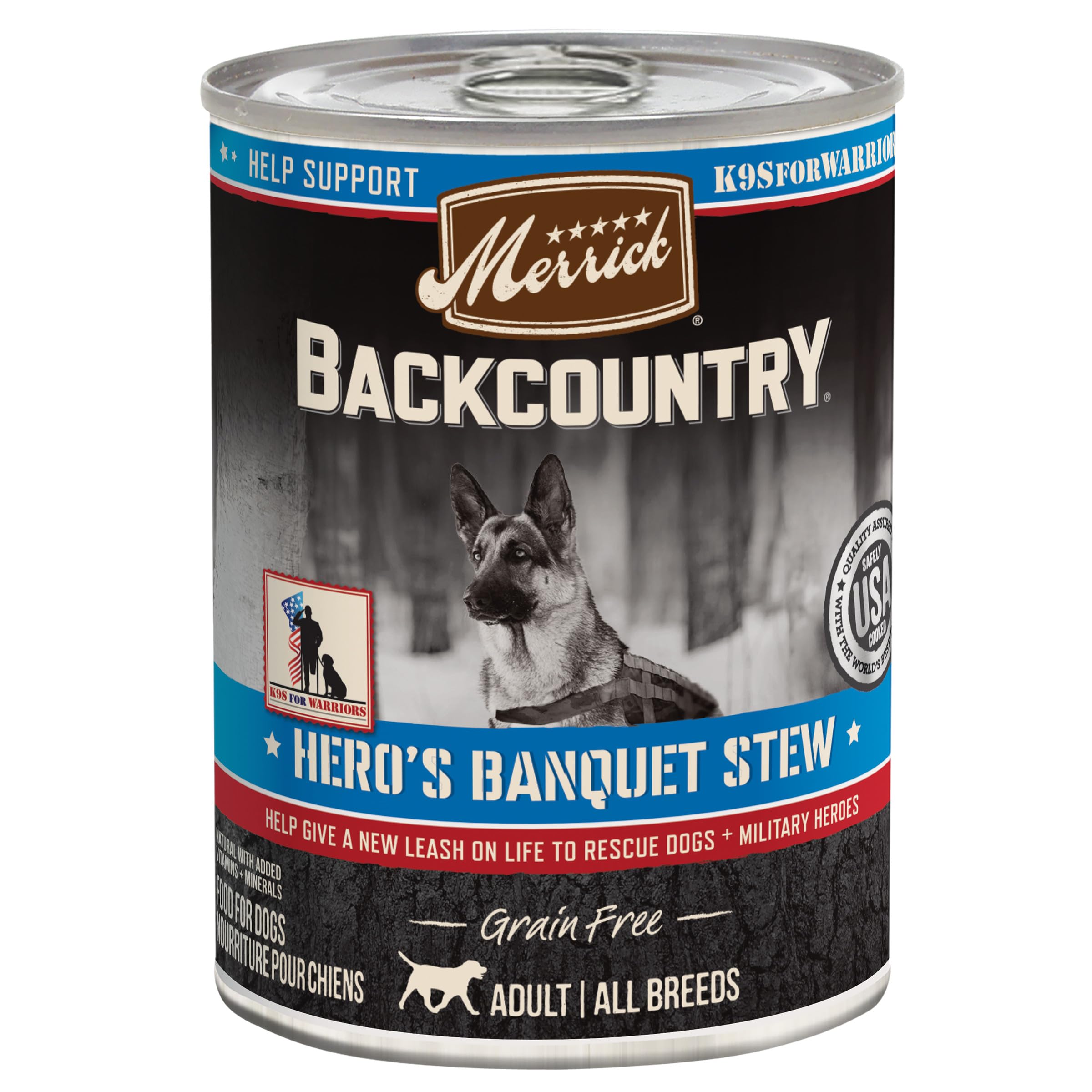 Merrick Backcountry Grain Free Premium Canned Wet Dog Food, Soft And Healthy Heros Banquet Stew With Beef - (Pack of 12) 12.7 oz