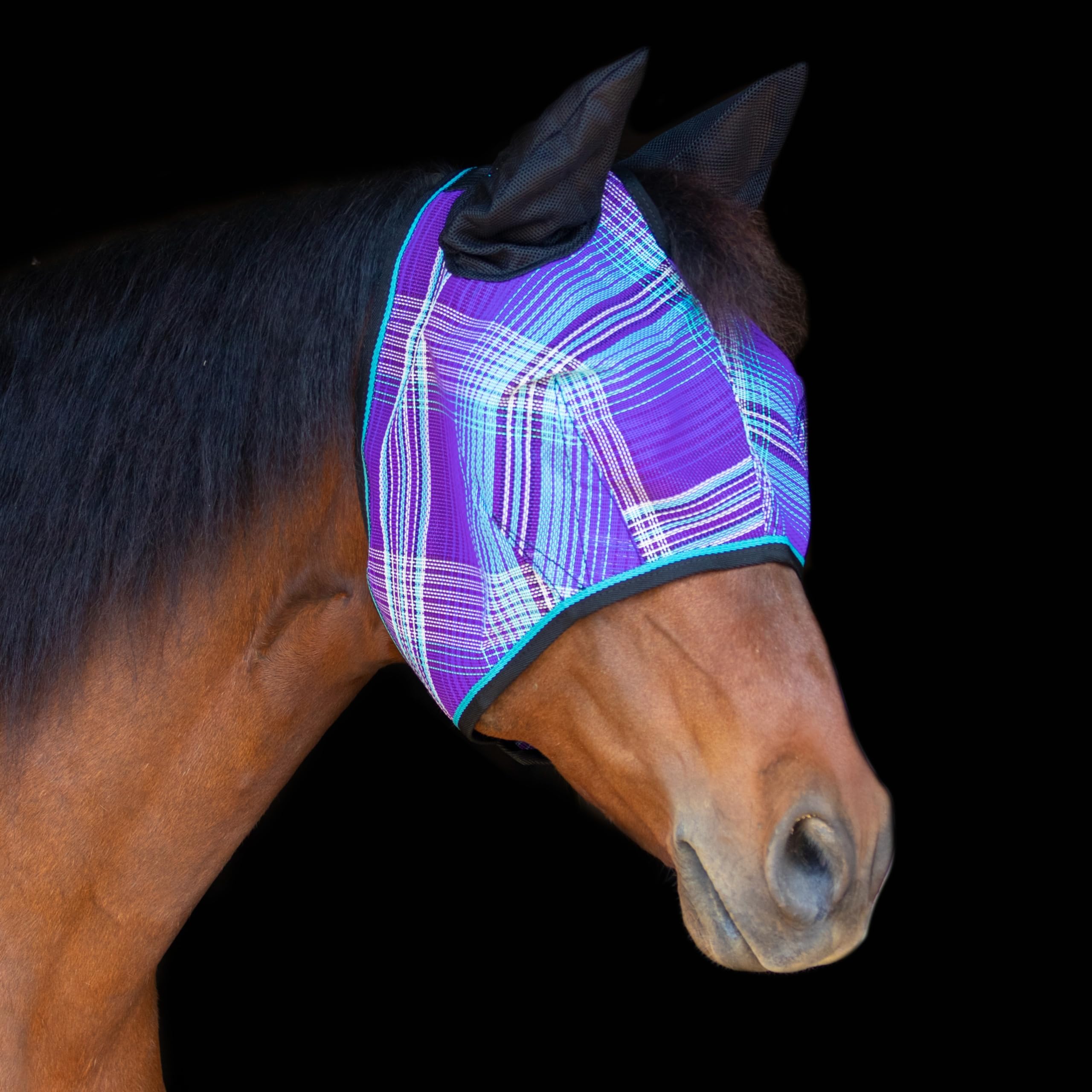 Kensington Signature Fly Mask w/Web Trim, Soft Mesh Ears & Forelock Opening Size: XL-Lrg.Horse Color: 2017 - Lavender Mint