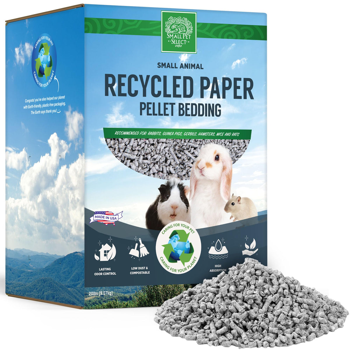 Small Pet Select- Small Animal Pelleted Paper Bedding For Rabbits, Guinea Pigs, And Other Small Animals, 20Lb