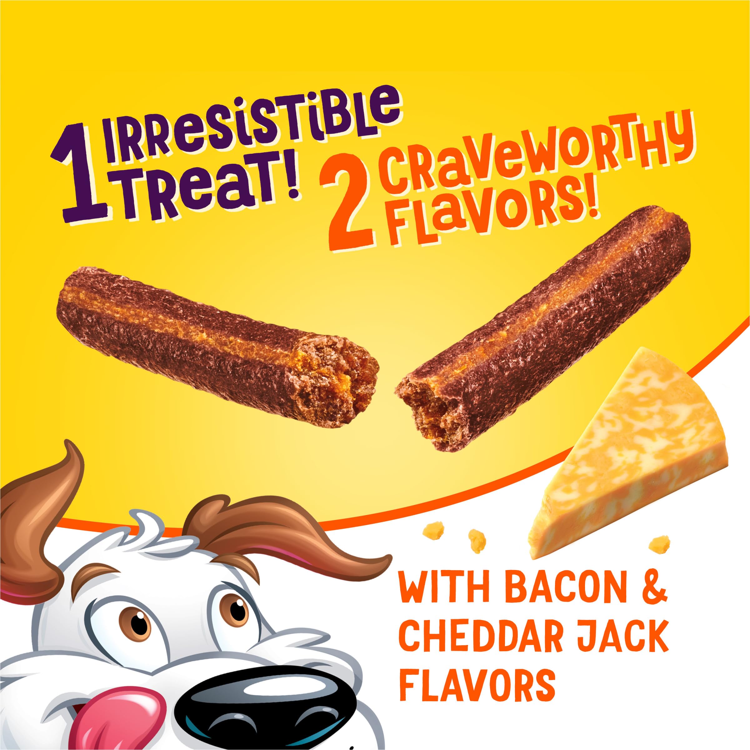 Beggin Flavor Stix Treats for Dogs with Bacon and Cheddar Jack Flavor - 40 oz. Pouch