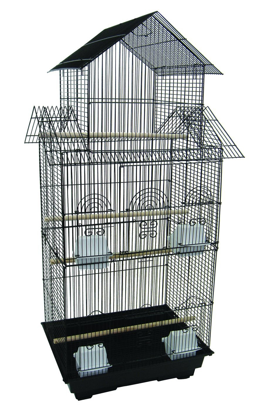 Yml 18-Inch By 14-Inch Tall Pagoda Top Bird Cage, Black