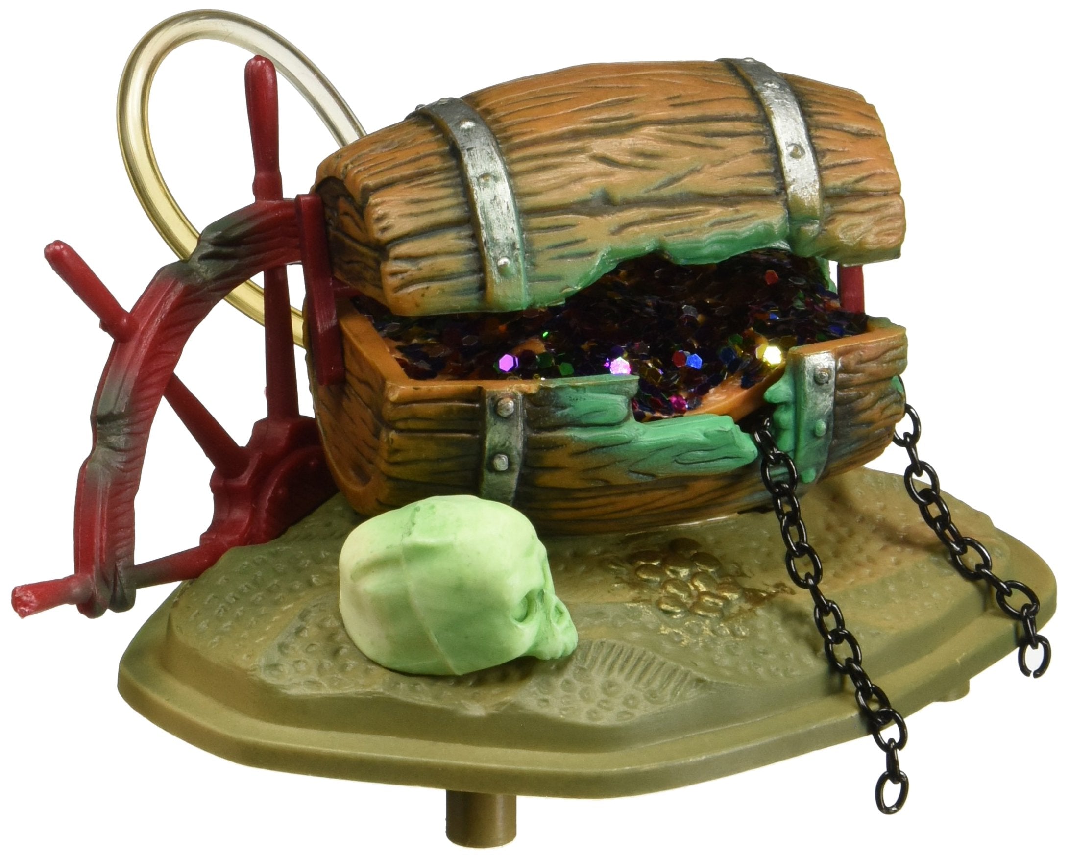 Penn-Plax Aerating Action Ornament, Barrel Of Jewels - Opens And Closes - Small