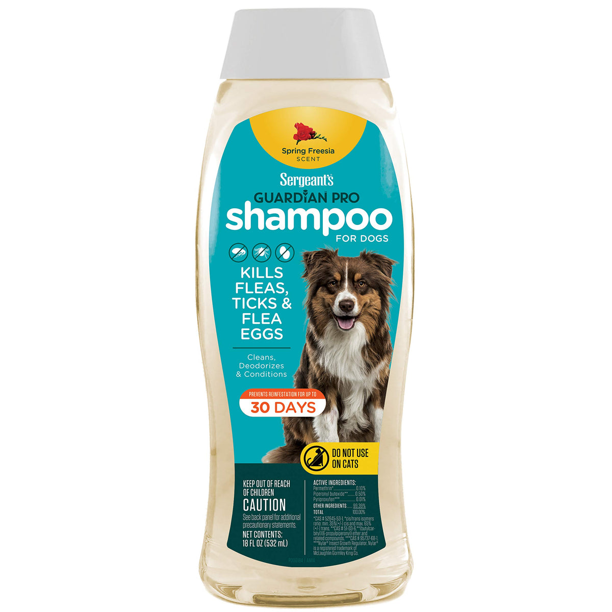 Sergeant'S Guardian Pro Flea & Tick Dog Shampoo In Spring Freesia, 18 Oz., 00103