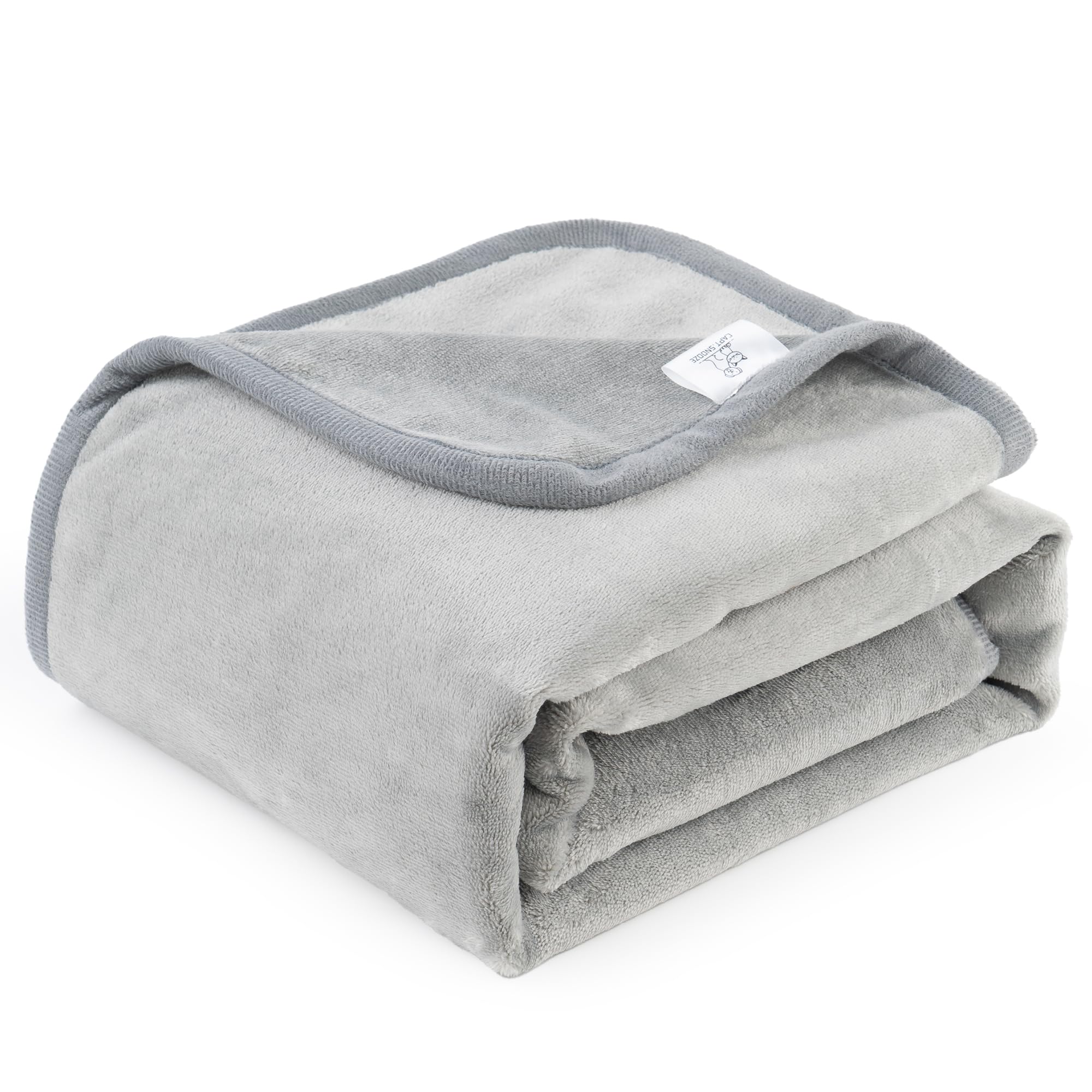 Capt.Snooze 50X60 Inch Light Gray Pet Blanket For Medium/Large Dogs - Reversible Soft Fluffy Waterproof Flannel Dog Bed Blanket,