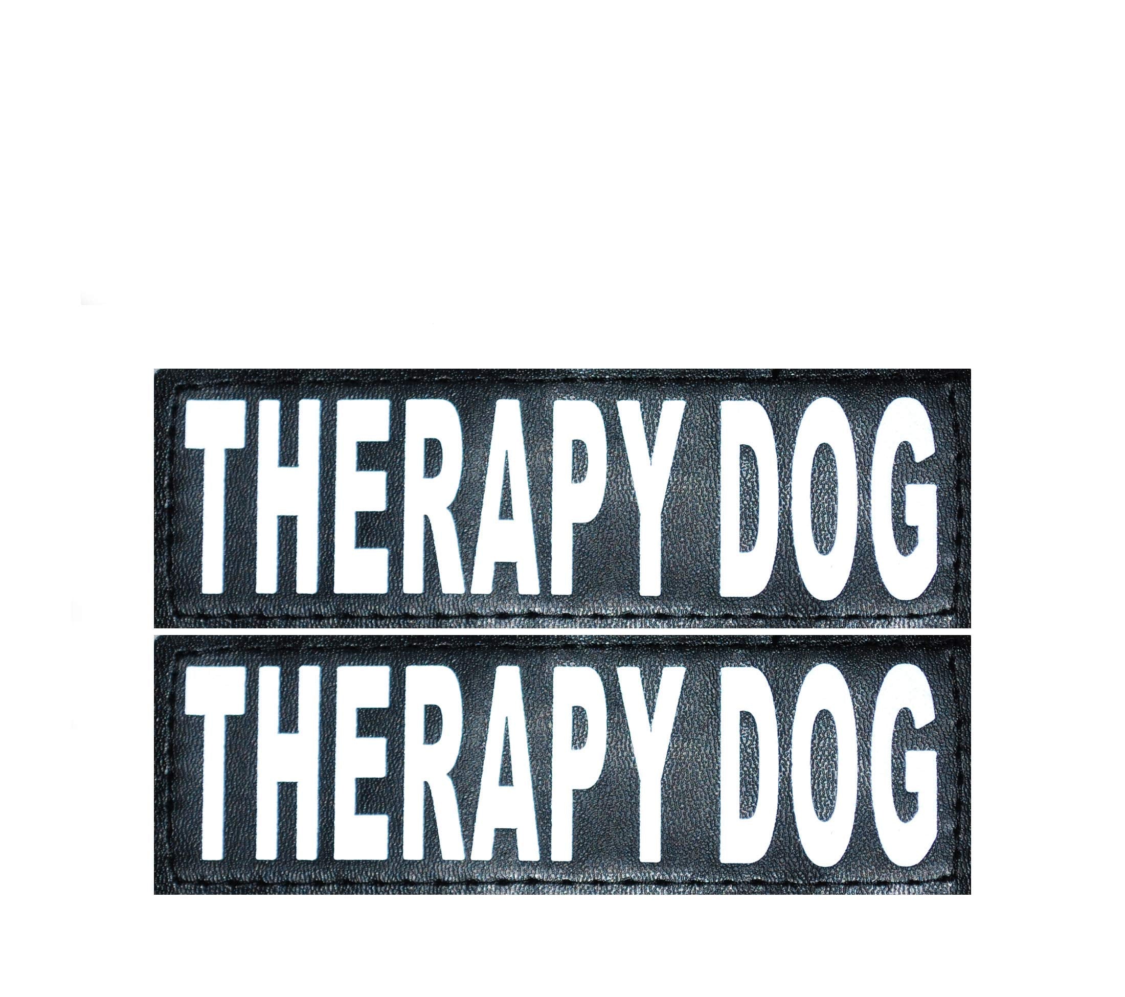 Set Of 2 Reflective Therapy Dog Removable Patches For Service Dog Harnesses & Vests. (Medium 4' X 1.5')