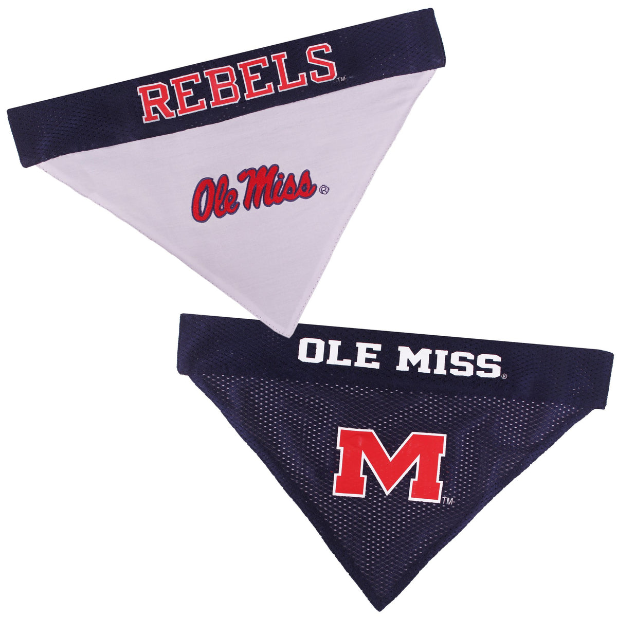 Pets First Collegiate Pet Accessories, Reversible Bandana, Mississippi Ole Miss Rebels, Large/X-Large