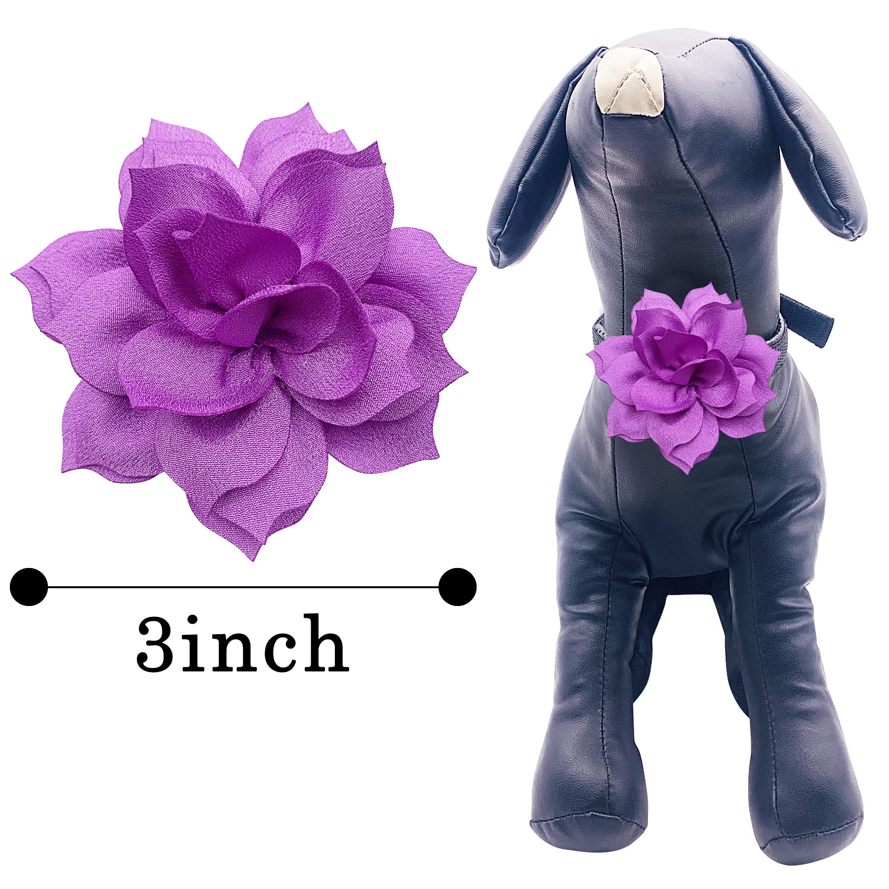 PET SHOW Dog Charms Flower Collar Embellishment Accessories For Cat Puppy Collars Dogs Bowtie Grooming Pack of 8