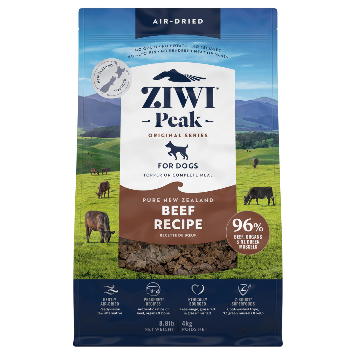 Ziwi Peak Air-Dried Dog Food – Beef - All Natural, High Protein, Grain Free, Limited Ingredient W/ Superfoods (140.8Oz)