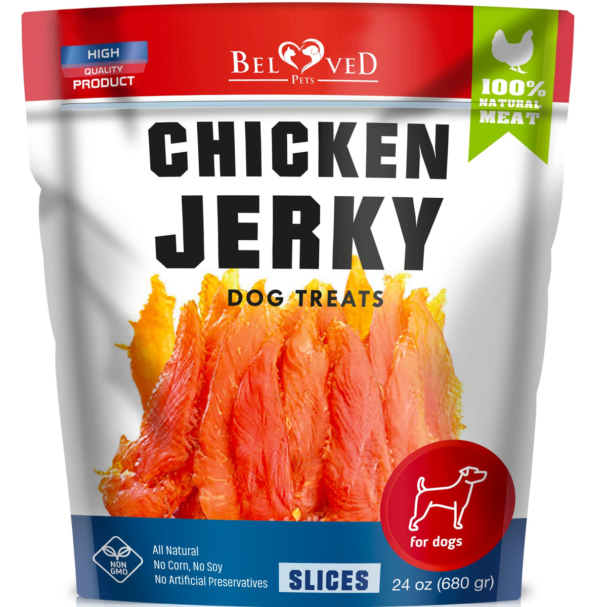 Chicken Jerky Dog Treats 1.5 Lb - Human Grade Pet Snacks & Grain Free Organic Meat - All Natural High Protein Dried Strips - Best Chews For Training Small & Large Dogs - Bulk Soft Pack Made For Usa