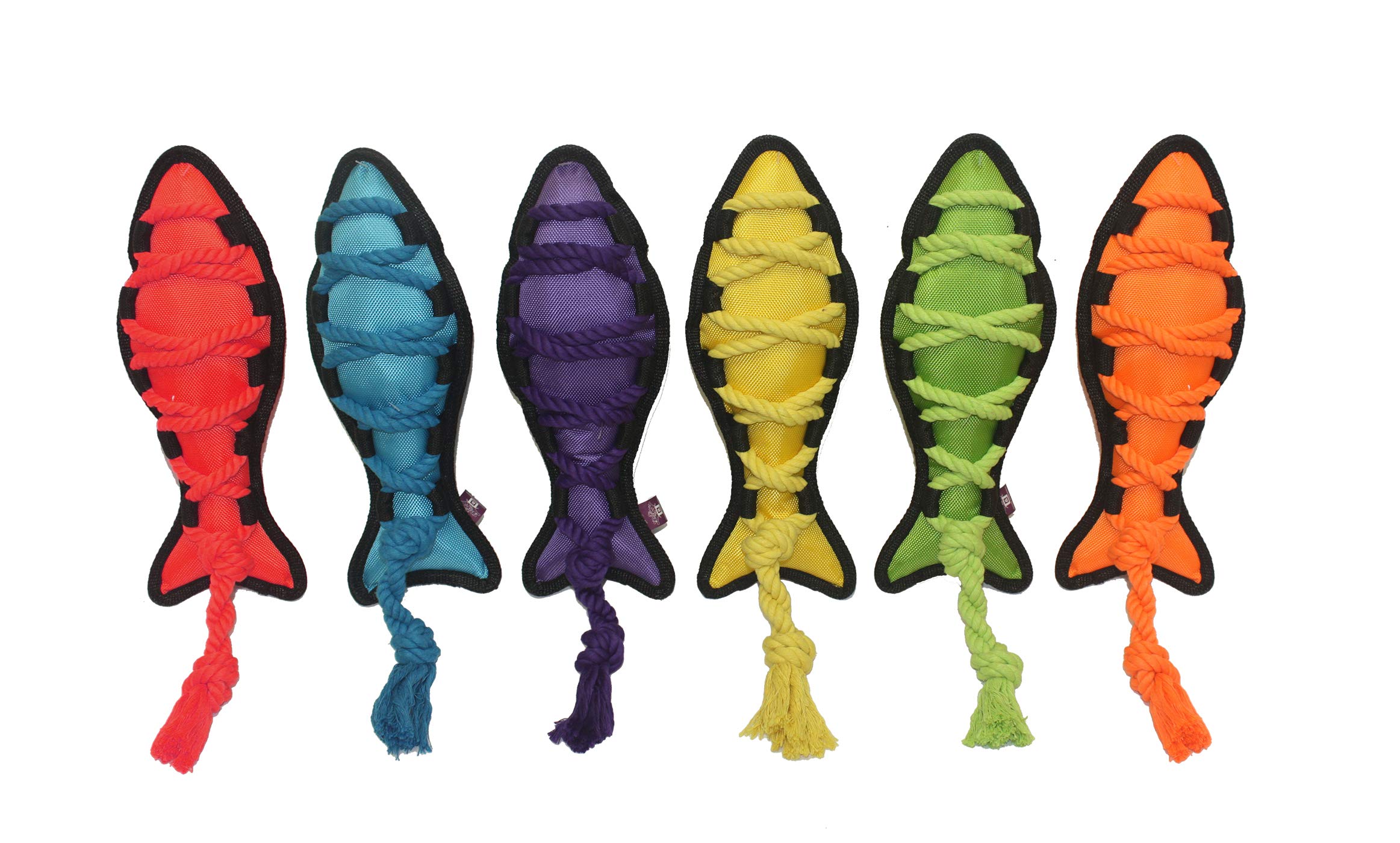 Multipet Cross-Ropes Fish Tough Dog Toy, 11.5'