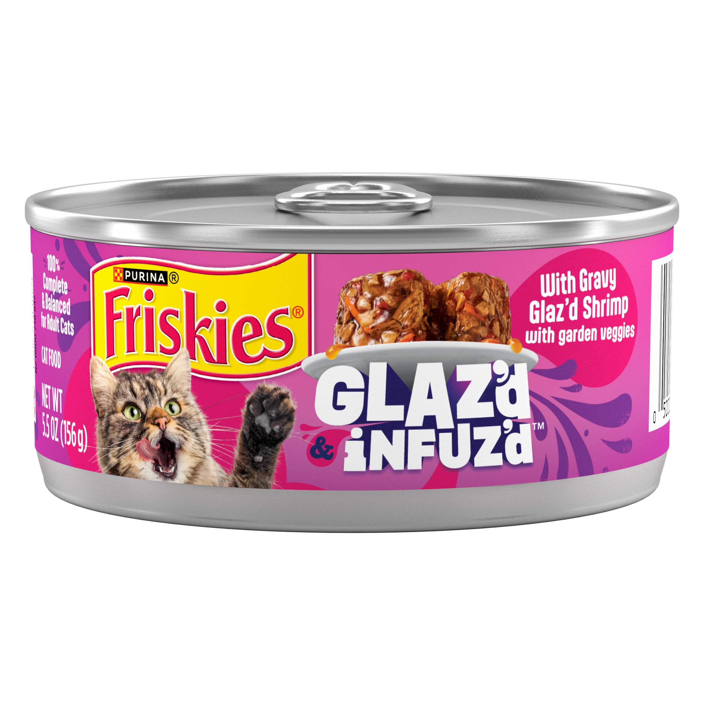 Purina Friskies Glazd and Infuzd with Gravy Glazd Shrimp Flavored Wet Food for Cats - 5.5 Ounce (Pack of 24)