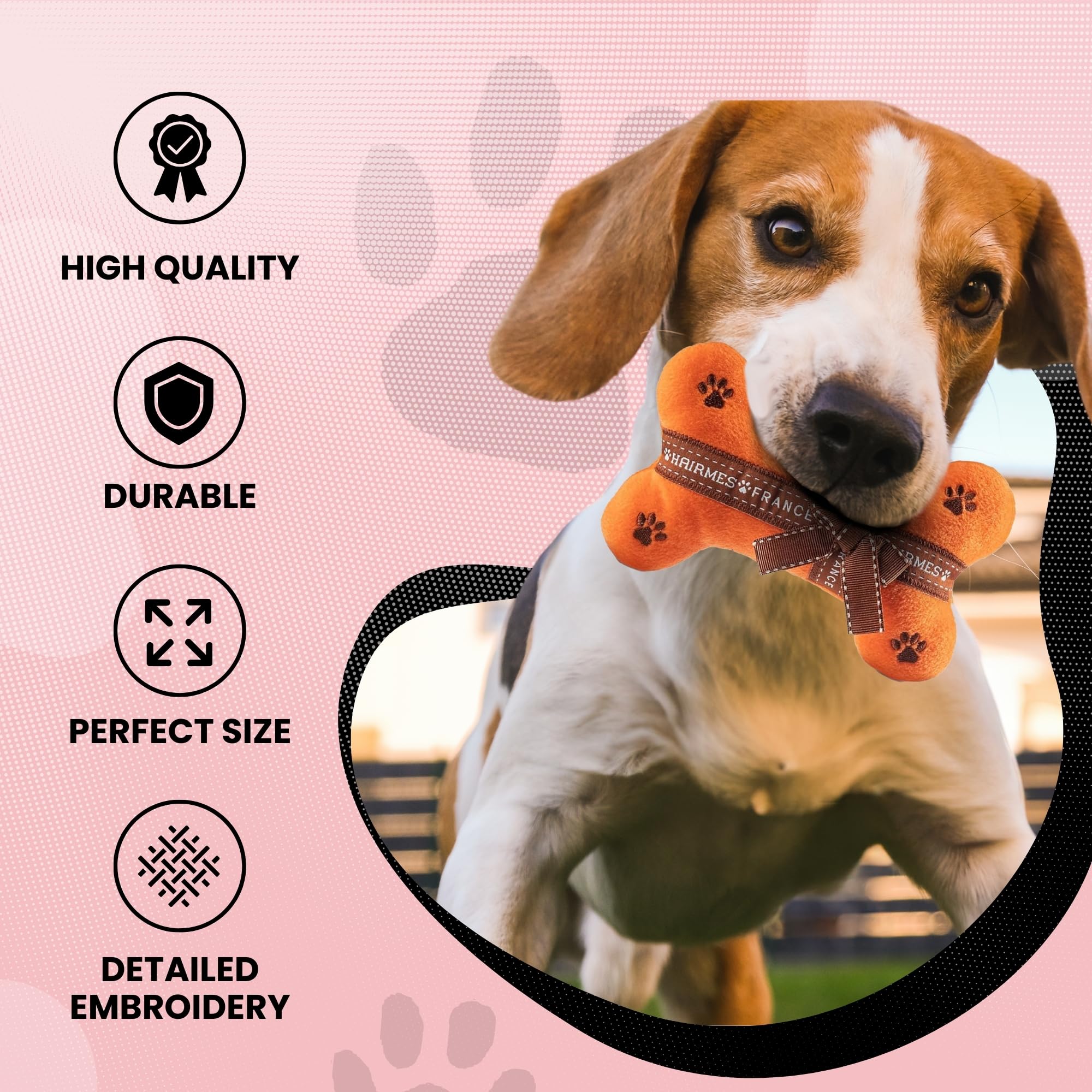 Dog Diggin Designs Runway Pup Collection | Unique Squeaky Plush Dog Toys - Prt--Porter Dog Bones, Balls & More
