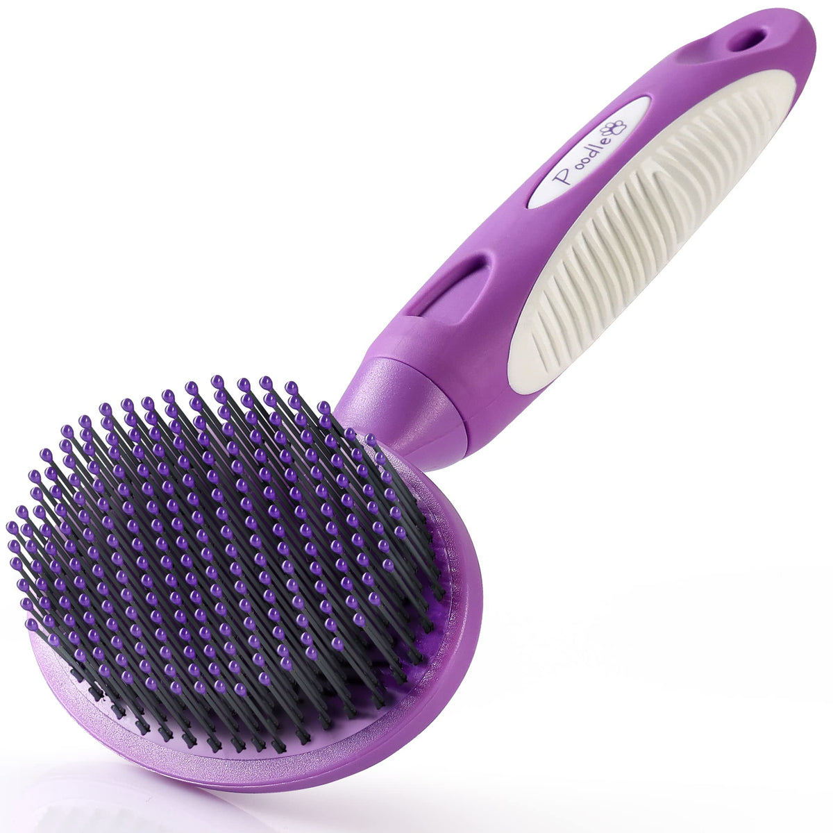Round Bristle Pet Brush For Dogs And Cats - Soft Dog Brush For Grooming Short Or Long Hair - Gentle Tool For Sensitive Skin Remo