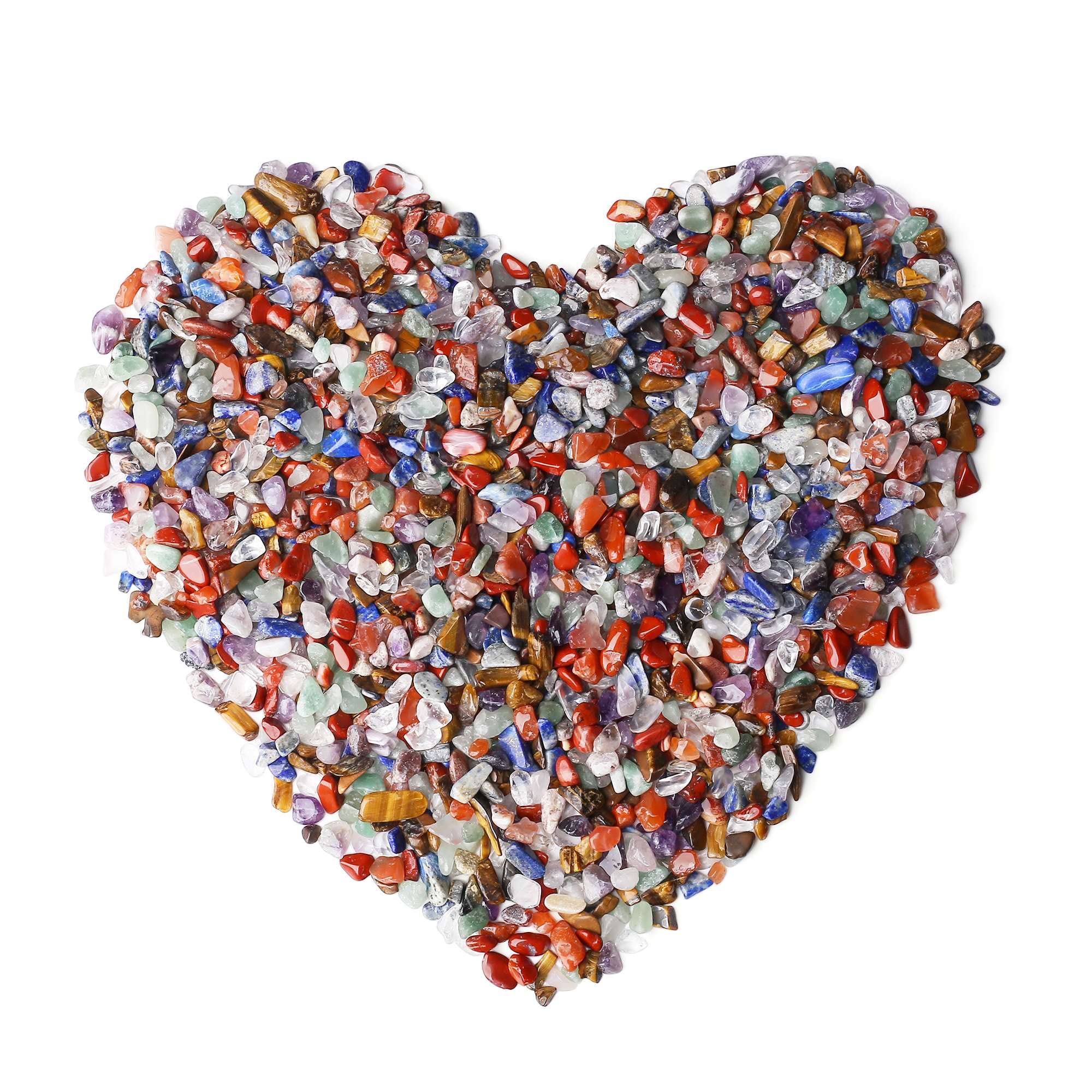 LAIDANLA Decorative Tumbled Gravel Chakra Colorful Crystals Chip Polished Bulk Natural Gem Aquarium Gravel Rocks Pebbles Fish Ta