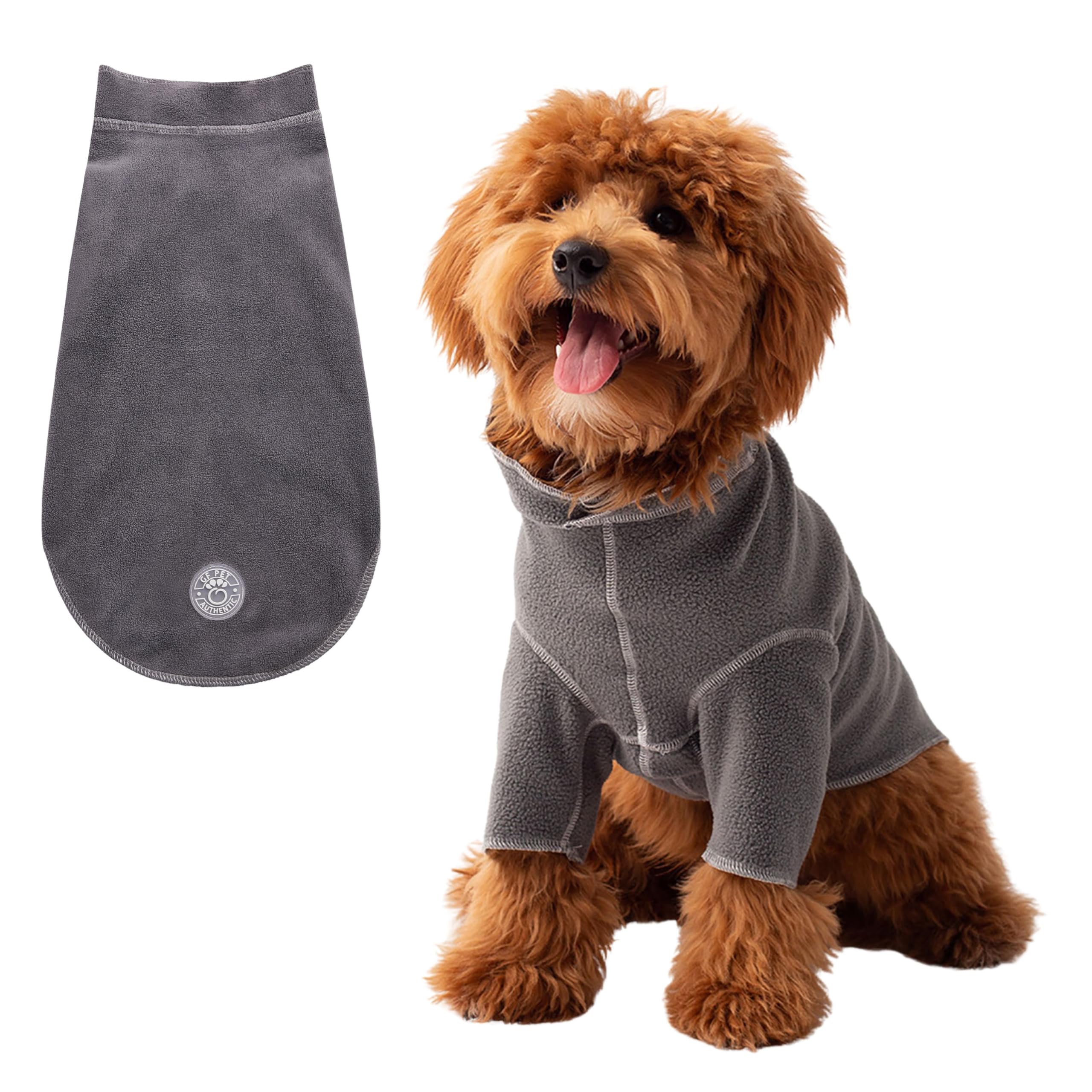 Gf Pet Gondola Base Layer For Dogs | Micro Polar Fleece Dog Bodysuit | Warm 4-Way Stretch Onesie | Full Body Coverage, Protection From Cold | Pajamas & Winterwear - Charcoal - 2X Large