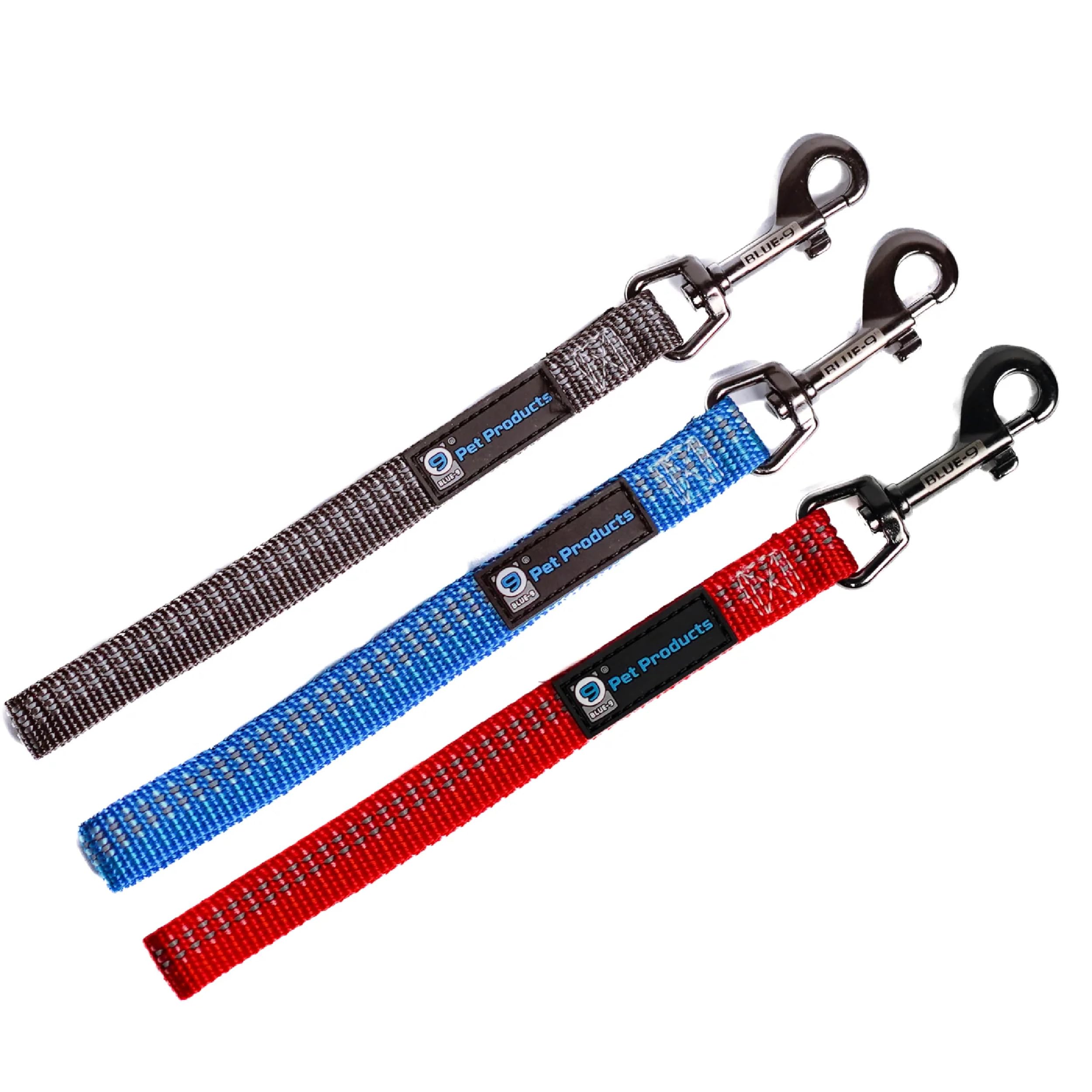 Blue-9 Reflective Dog Training Leash, 9 Inch Tab Lead With 3M Reflective Stitching For Obedience, Recall, And Agility Training,