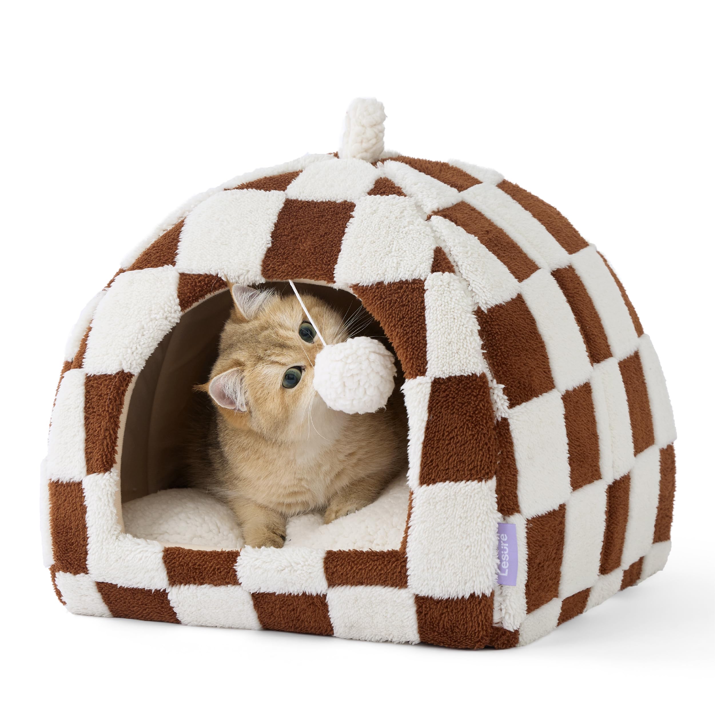 Lesure Cute Cat Beds For Indoor Cats - 2 In 1 Cat Cave Bed For Kittens And Small Pets, House With Removable Washable Cushioned P