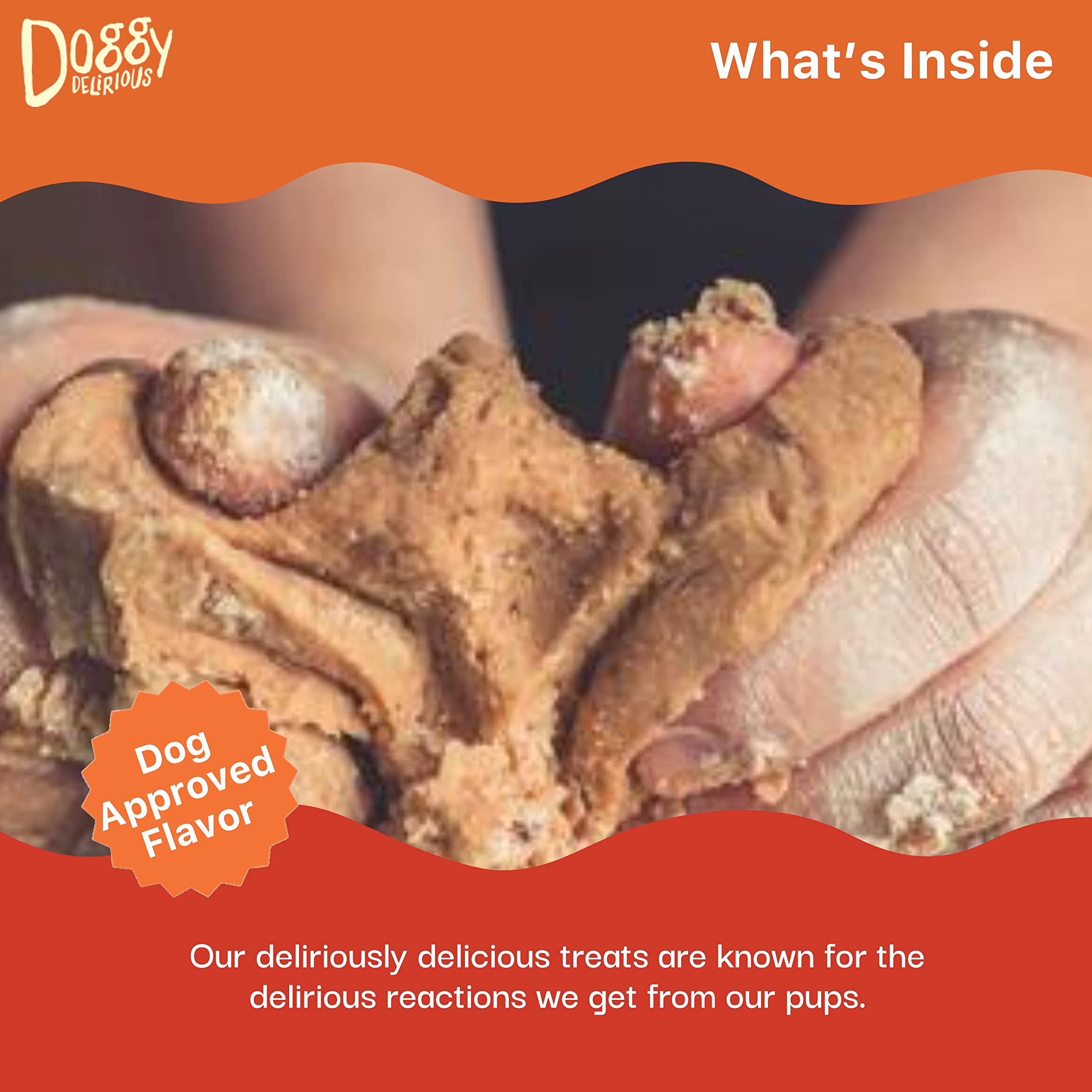 Doggy Delirious Dog Treats - Pumpkin Bones - Case of 6 - 16 oz(D0102HXWETX.)