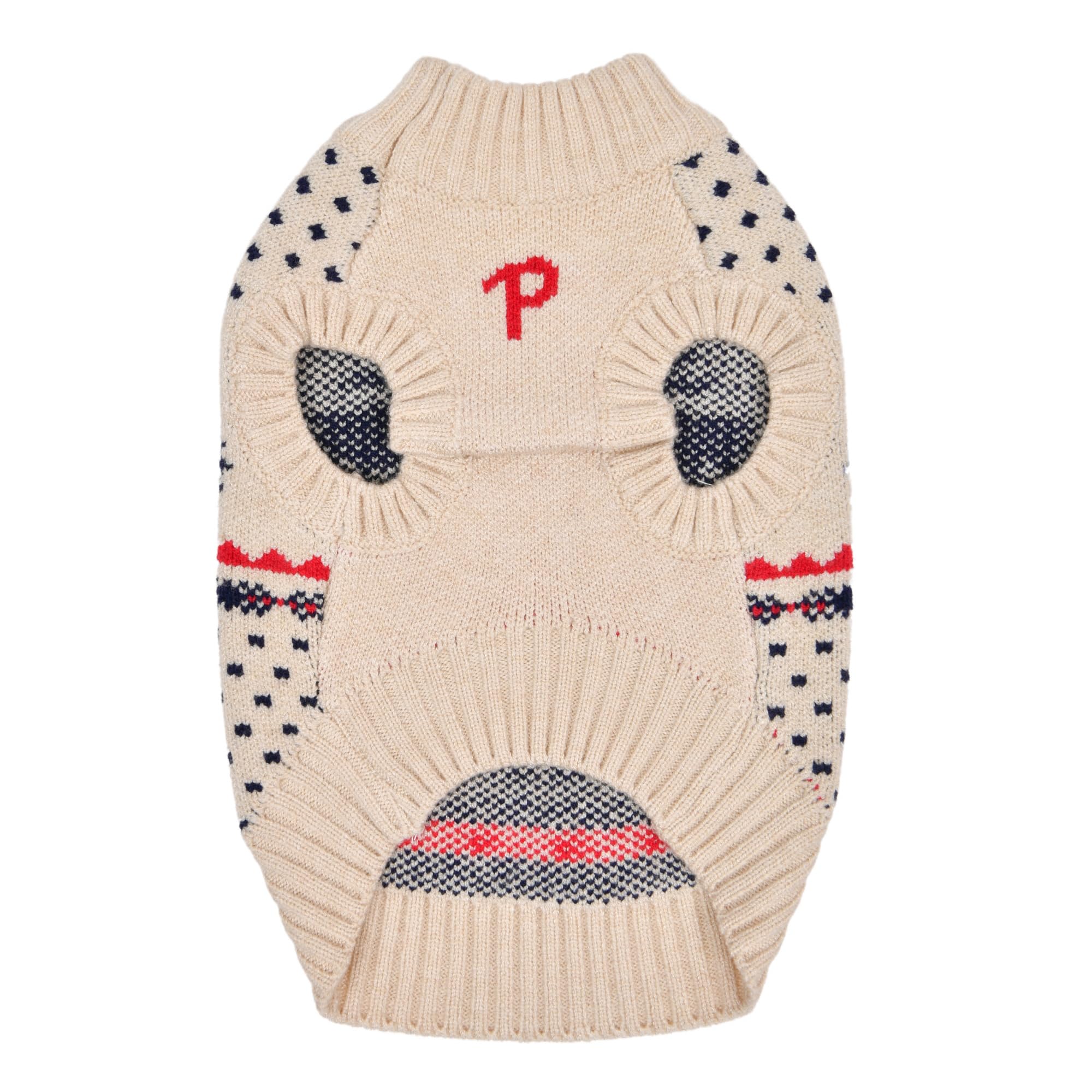 Puppia Dyani Dog Knit Sweater Winter Season For Small And Medium Dogs, Beige, X-Large