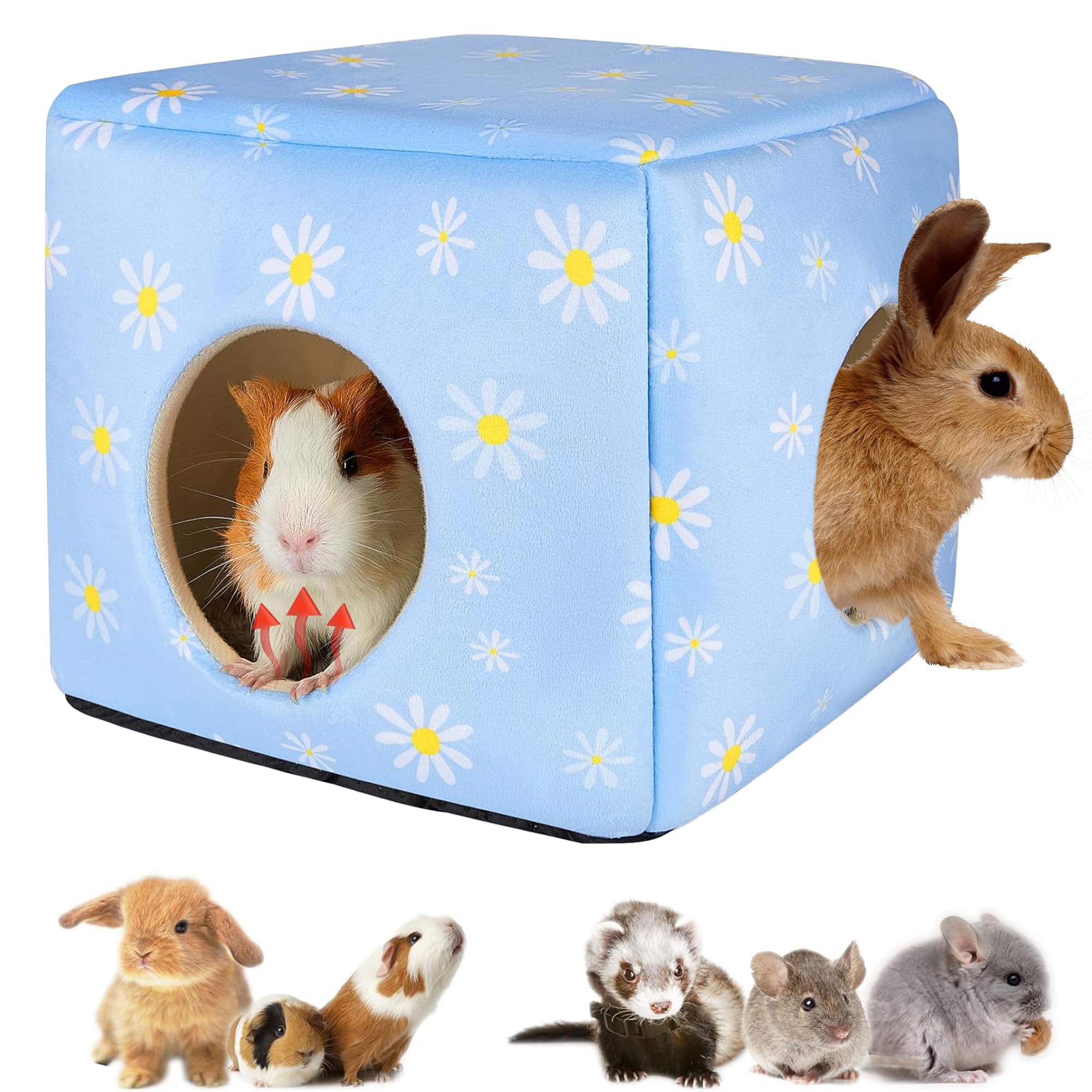 Superpaws 2 Pack Guinea Pig Bed, Guinea Pig Hideout Washable Small Animal House Cage Accessories For Dwarf Rabbits Chinchillas H