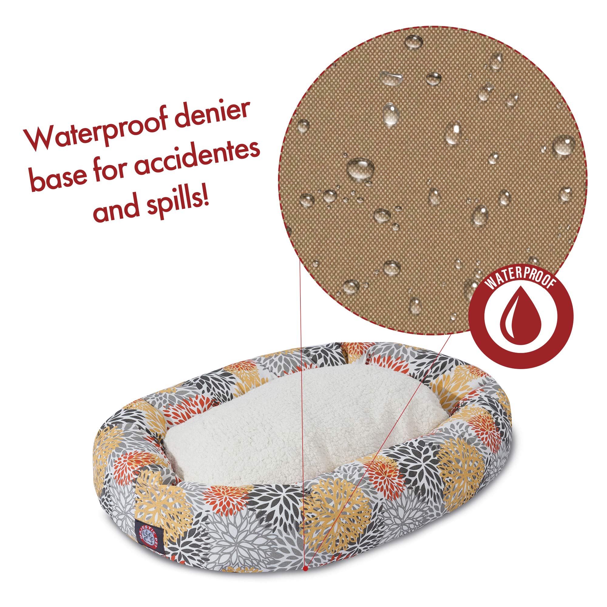 Majestic Pet 40 Citrus Blooms Sherpa Bagel Bed