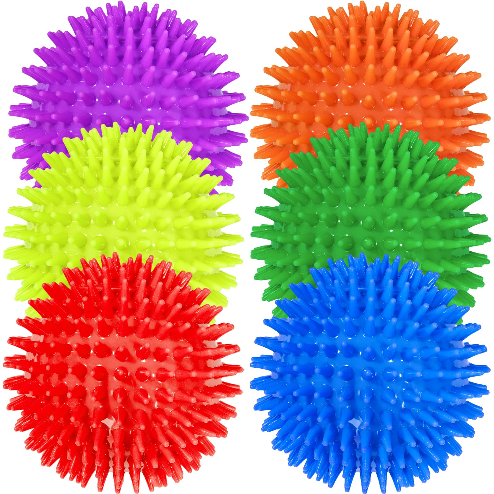Beieverluck 6 Pack 4.5 Inch Squeaky Dog Toy Balls Spikey Dog Balls Large Dog Chew Toys For Medium Large And Small Dogs For Aggre