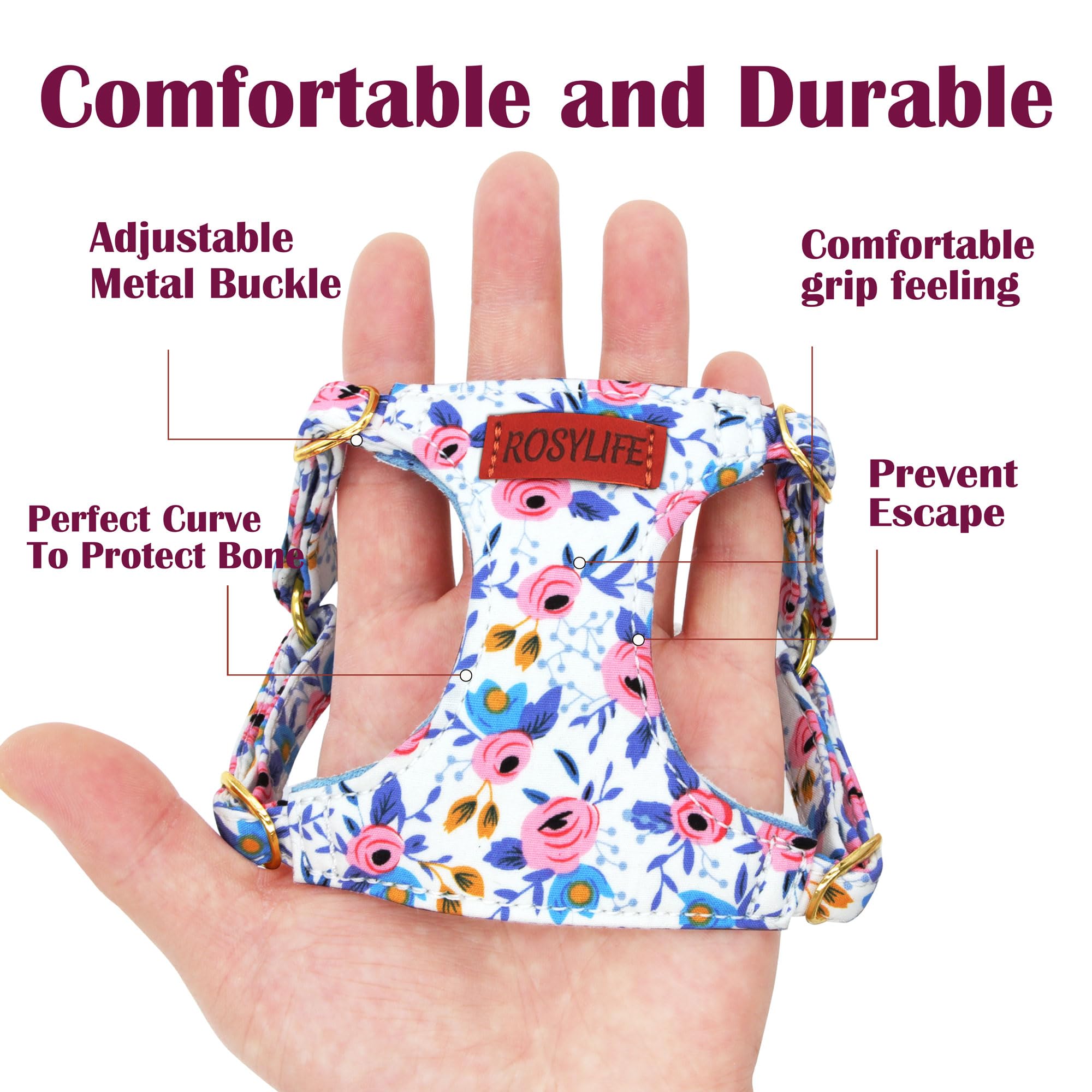 No Pull Dog Harness Adjustable Small Harness And Leash Set, Lightweight And Soft Dog Harness No Choke Escape Proof Pet Harness V